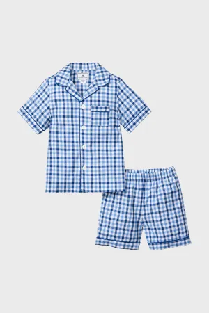Kid's Royal Blue Gingham Short Set