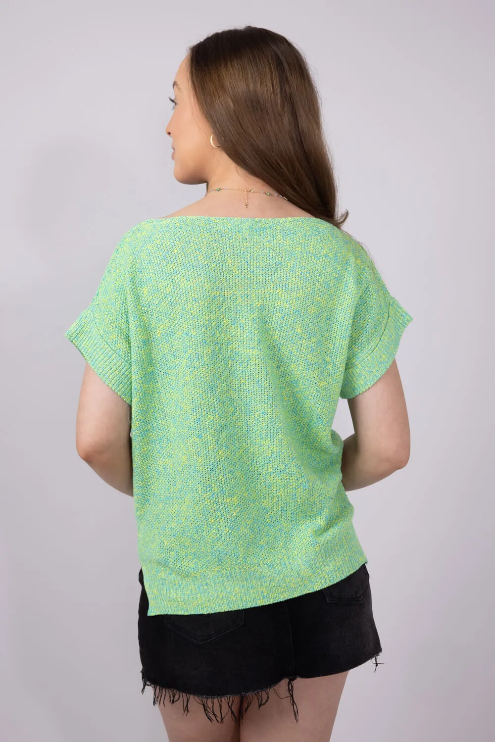 La Miel V-Neck Sweater for Women in Green | MCS3580-MELON