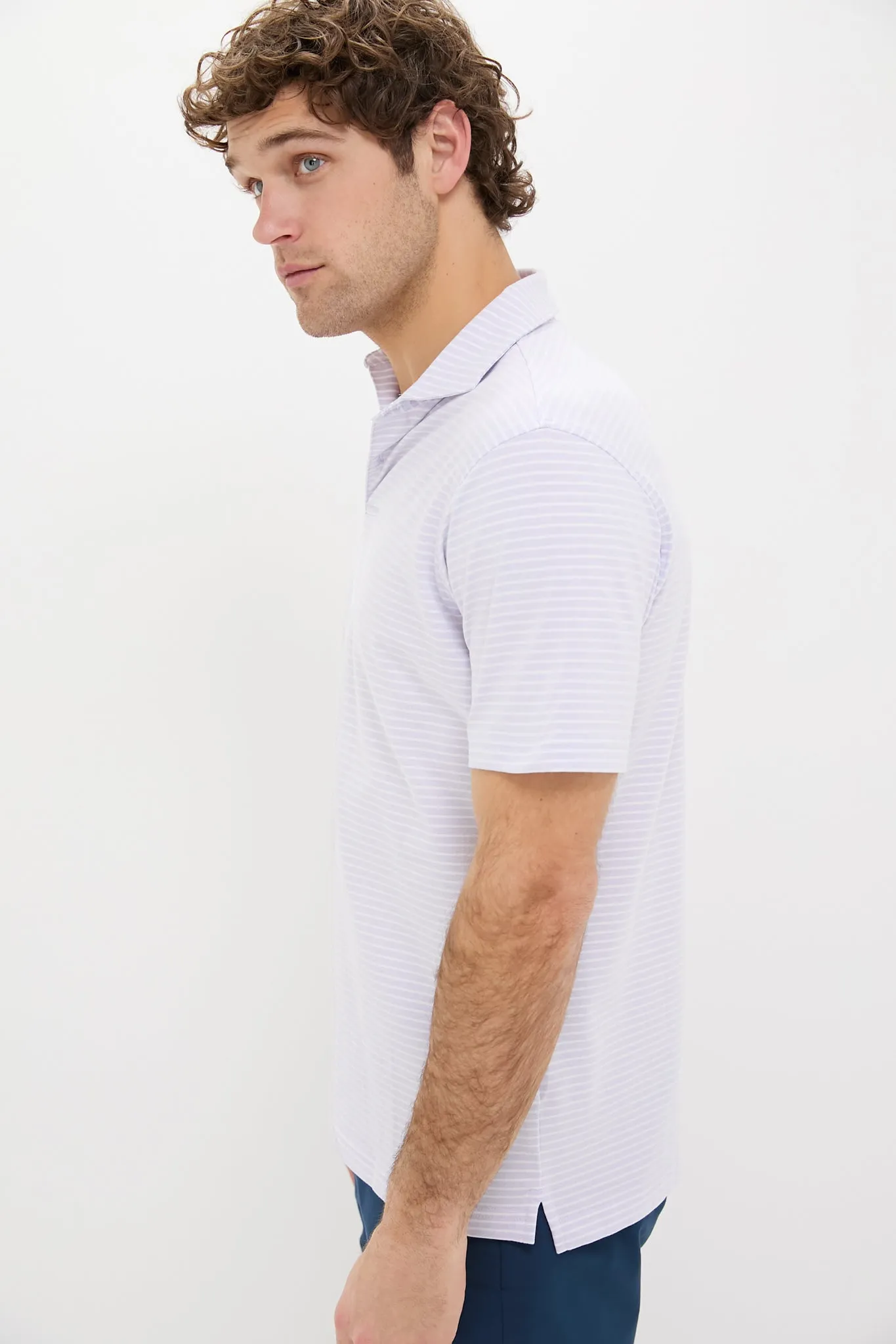 Lavender Moon Albatross Cotton Blend Pique Polo