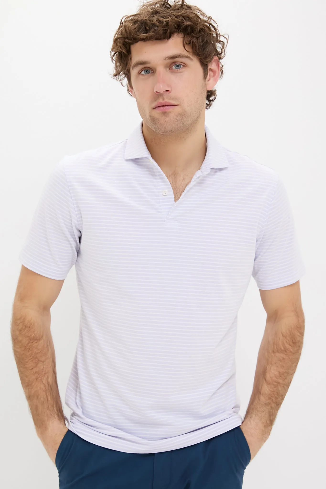 Lavender Moon Albatross Cotton Blend Pique Polo