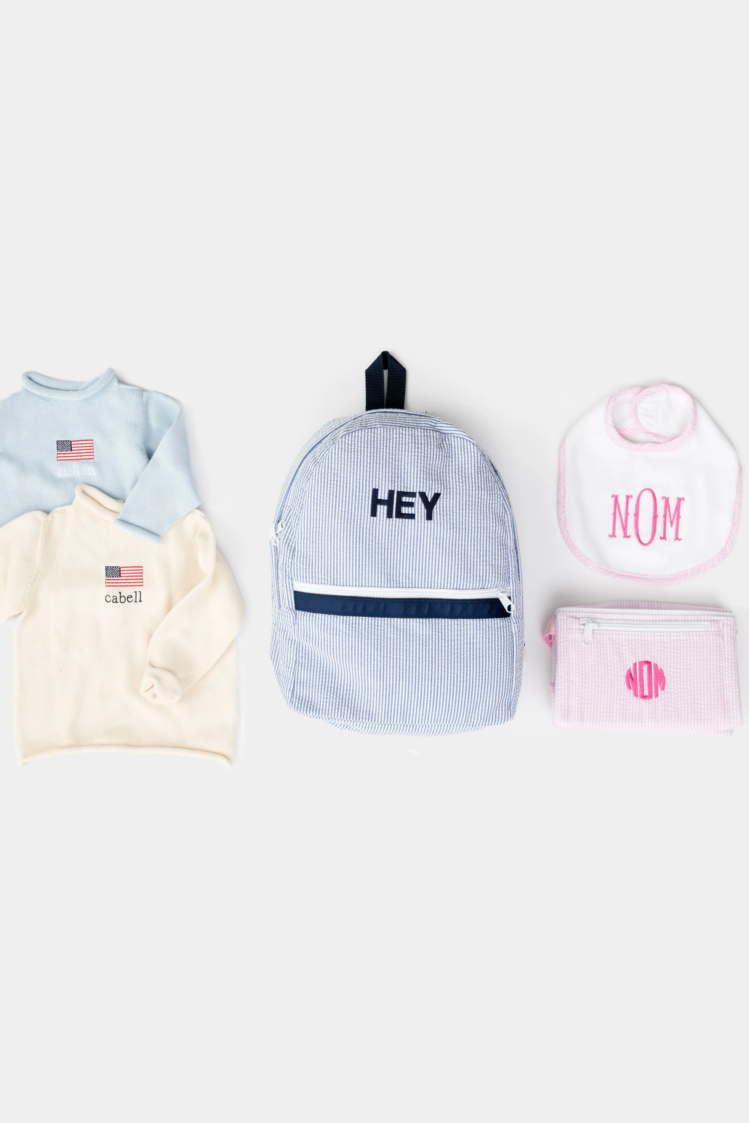 Light Blue American Flag Roll Neck Sweater