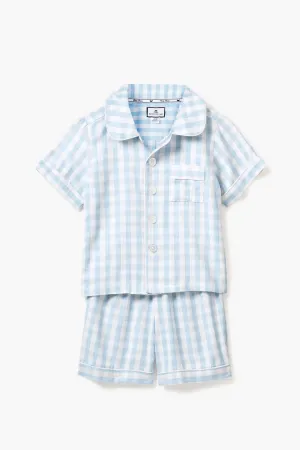 Light Blue Gingham Short Set