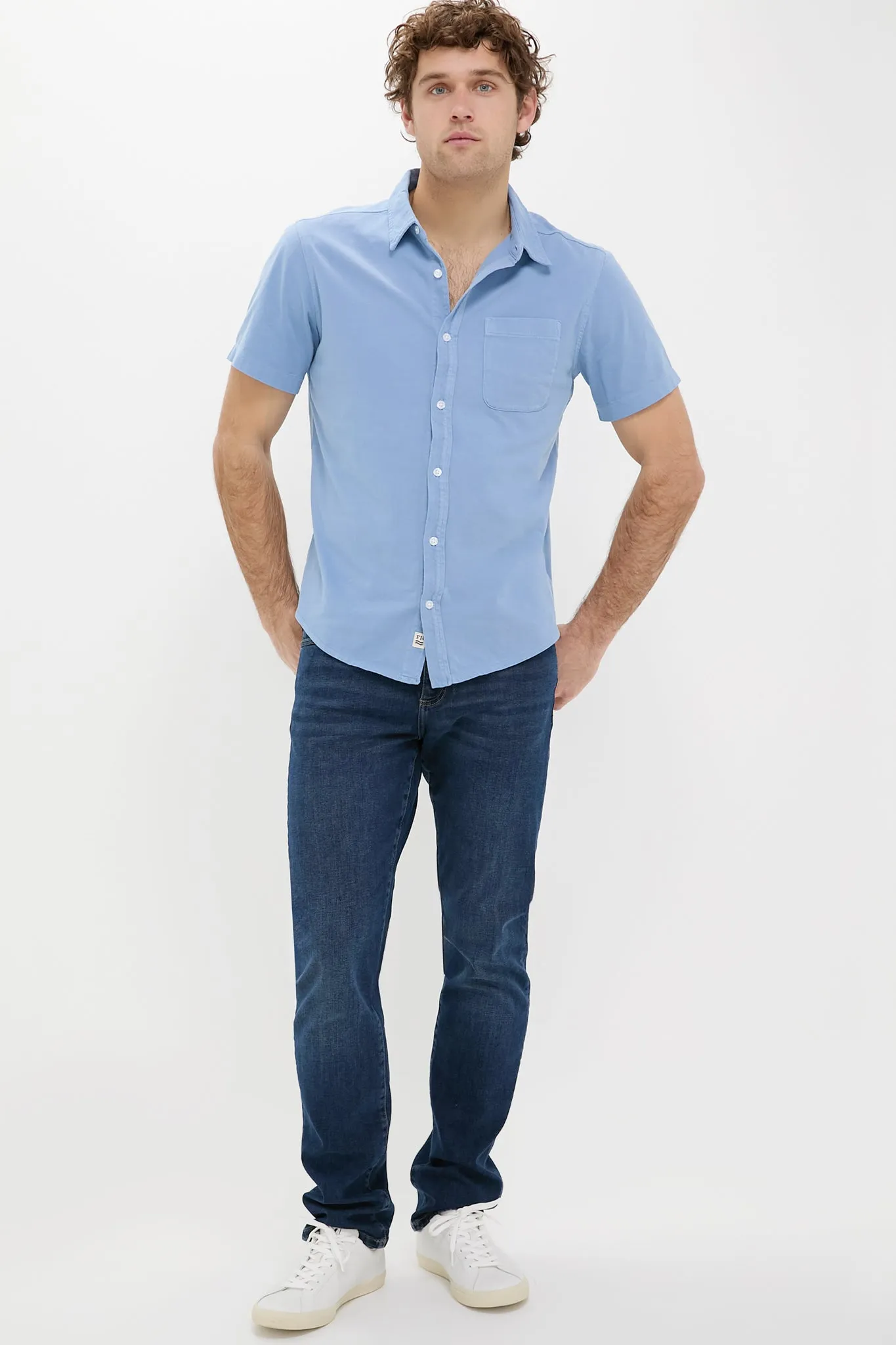 Light Blue Short Sleeve Saltaire Shirt