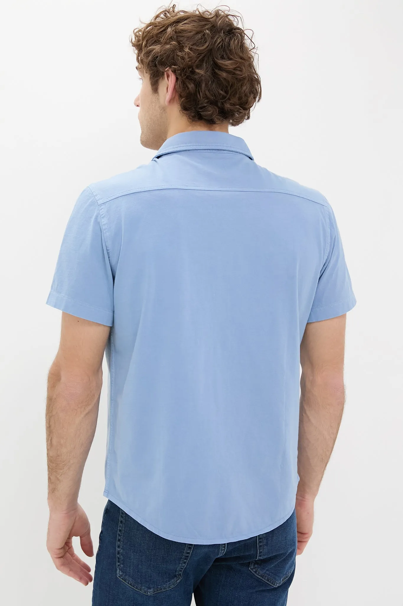 Light Blue Short Sleeve Saltaire Shirt