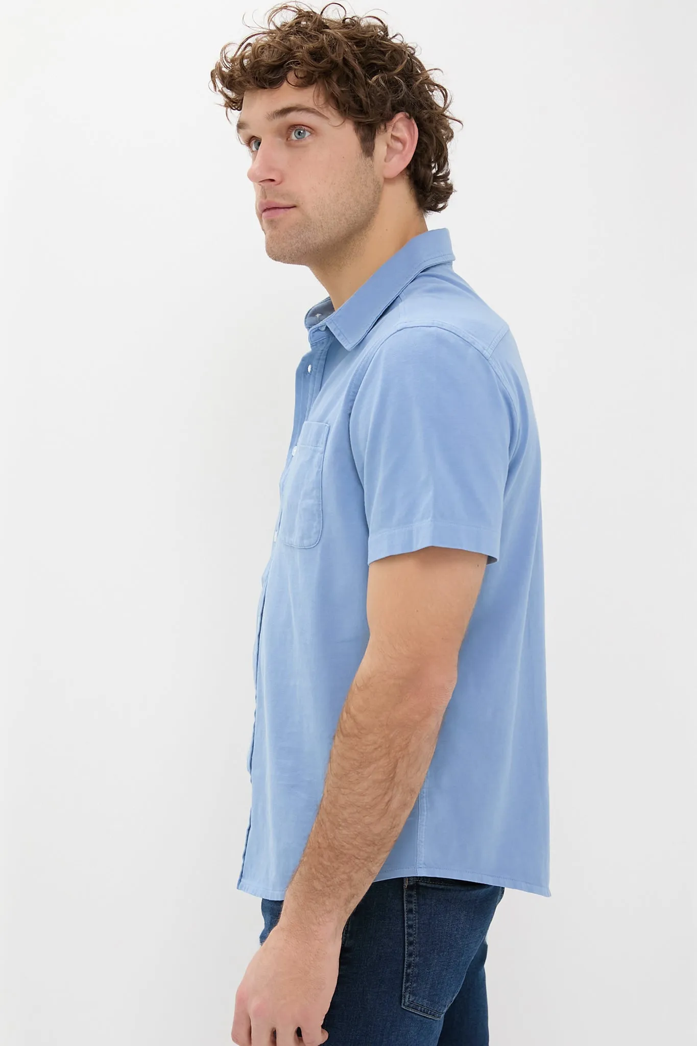 Light Blue Short Sleeve Saltaire Shirt