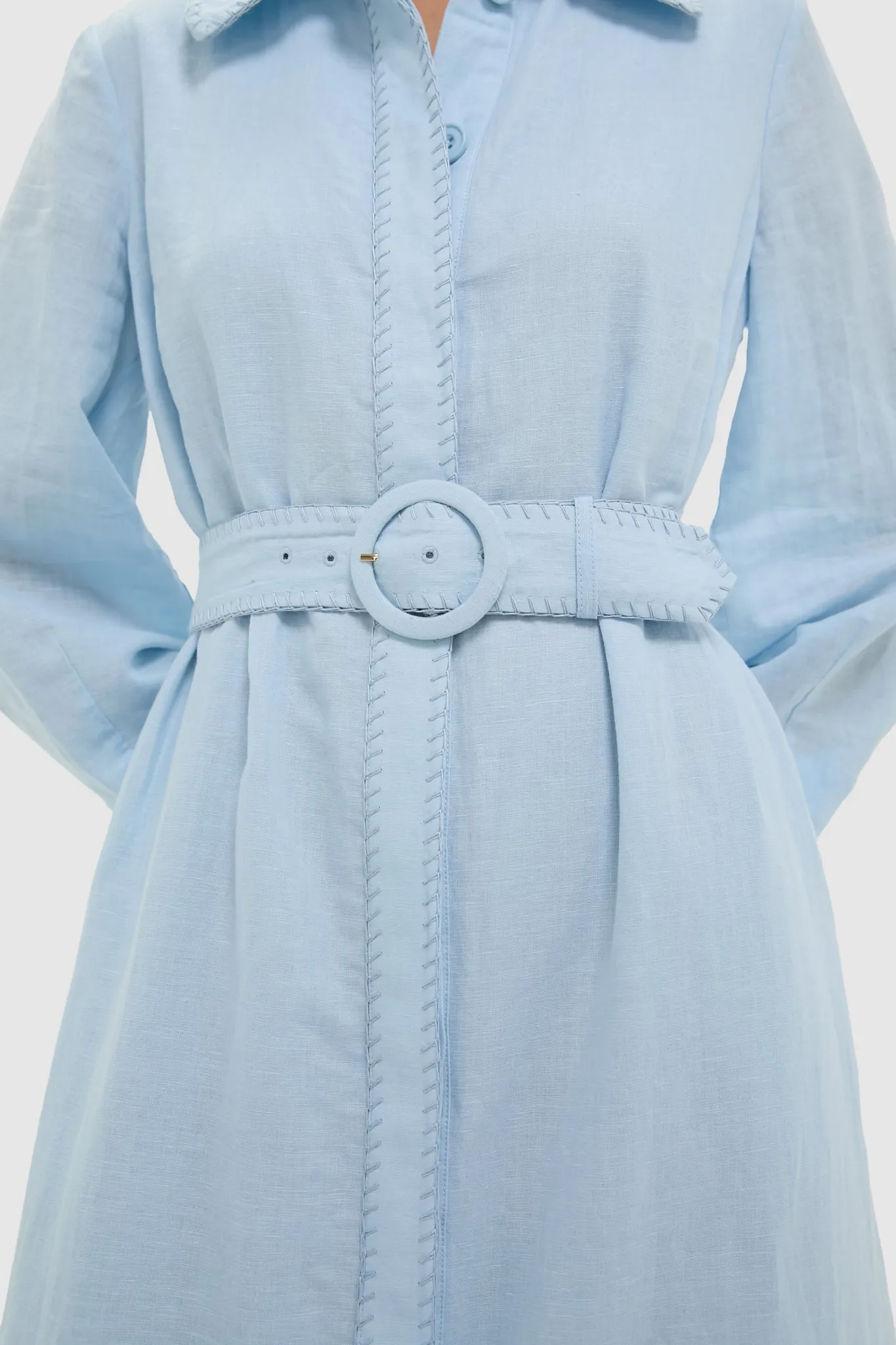 Light Blue Whipstitch Landon Dress