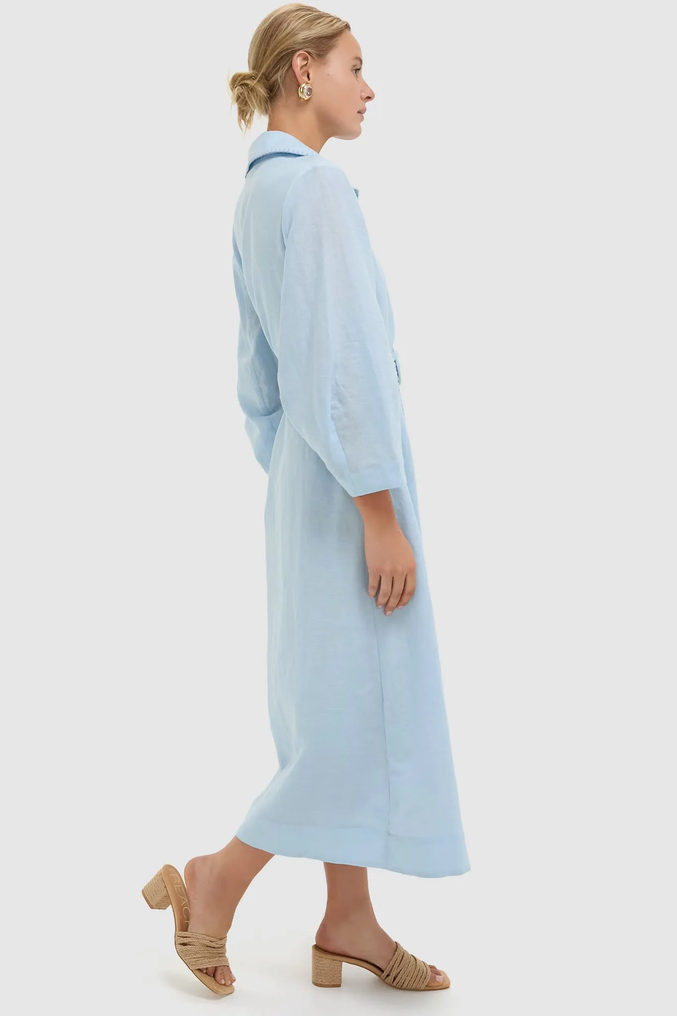 Light Blue Whipstitch Landon Dress