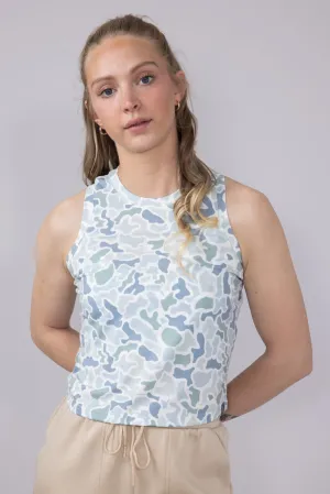 Local Girl Muscle Tank Top for Women in Coast Blue Camo | L5140001-LCC