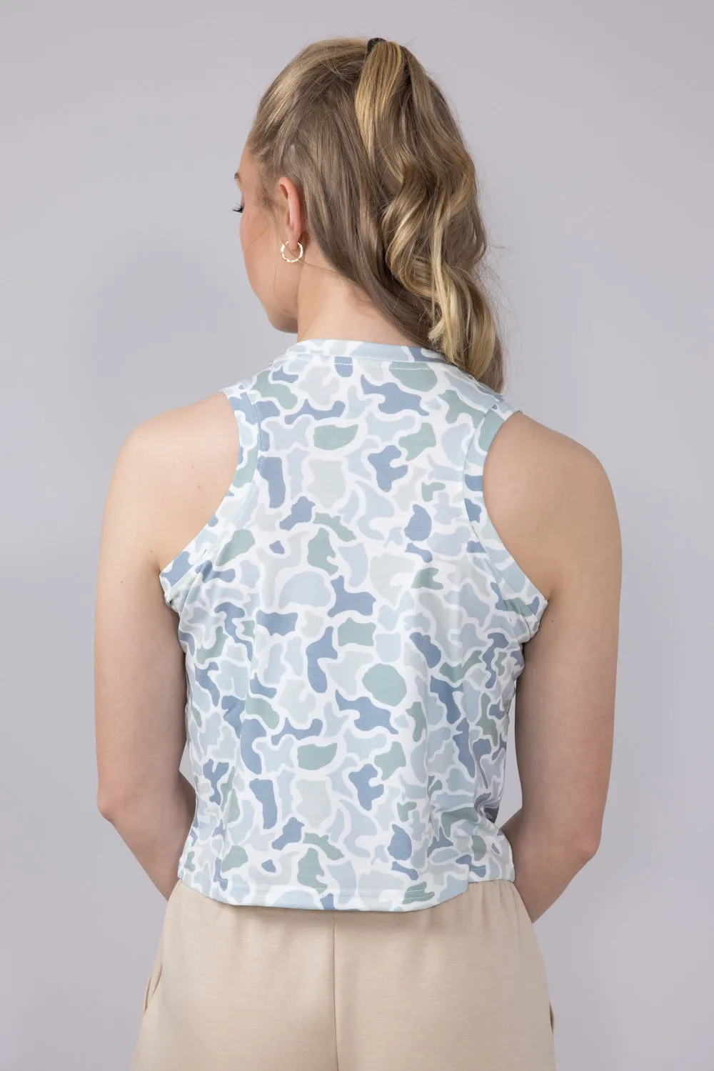 Local Girl Muscle Tank Top for Women in Coast Blue Camo | L5140001-LCC