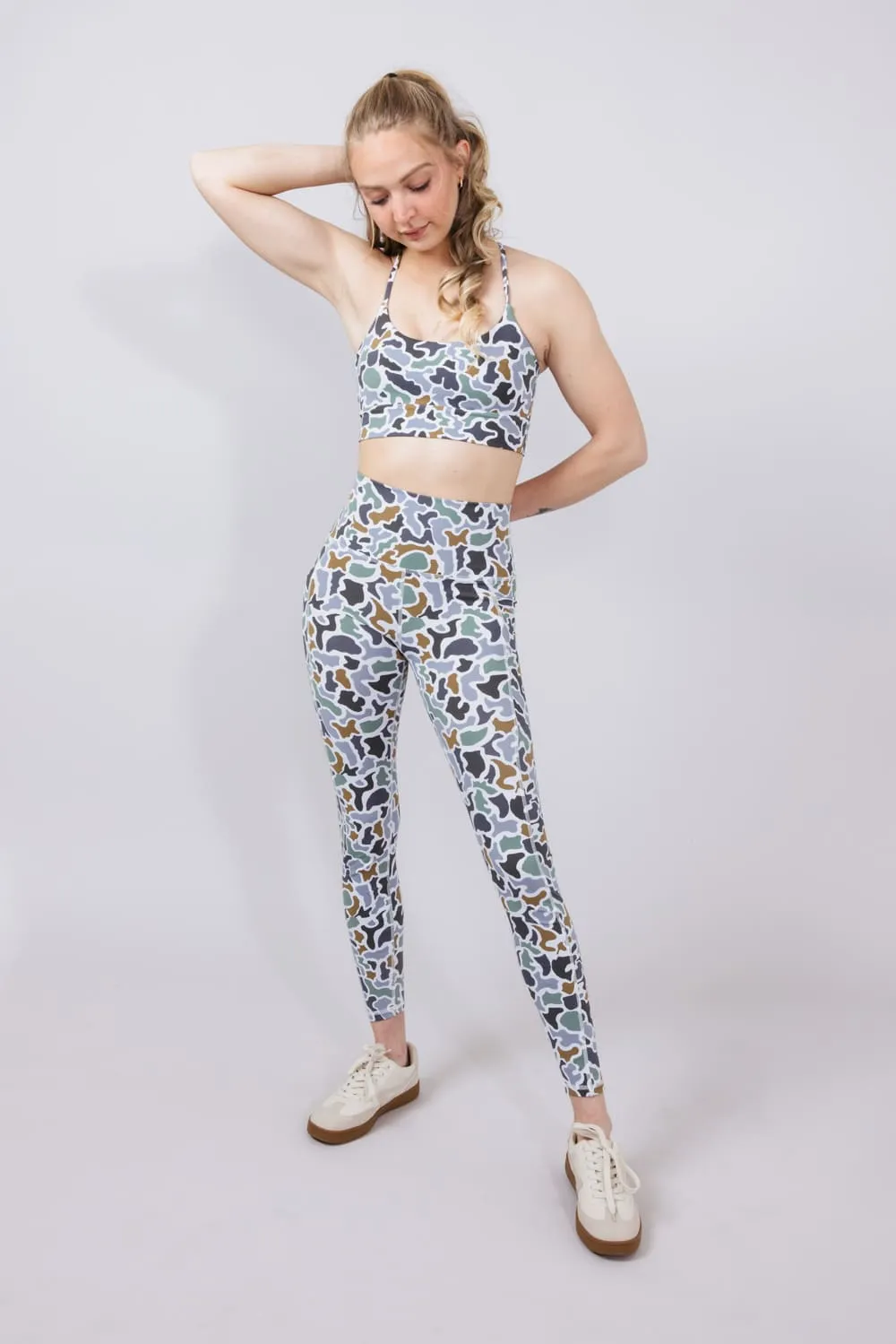 Local Girl Seamed Leggings for Women in Dark Grey Camo | L5160002-LCB