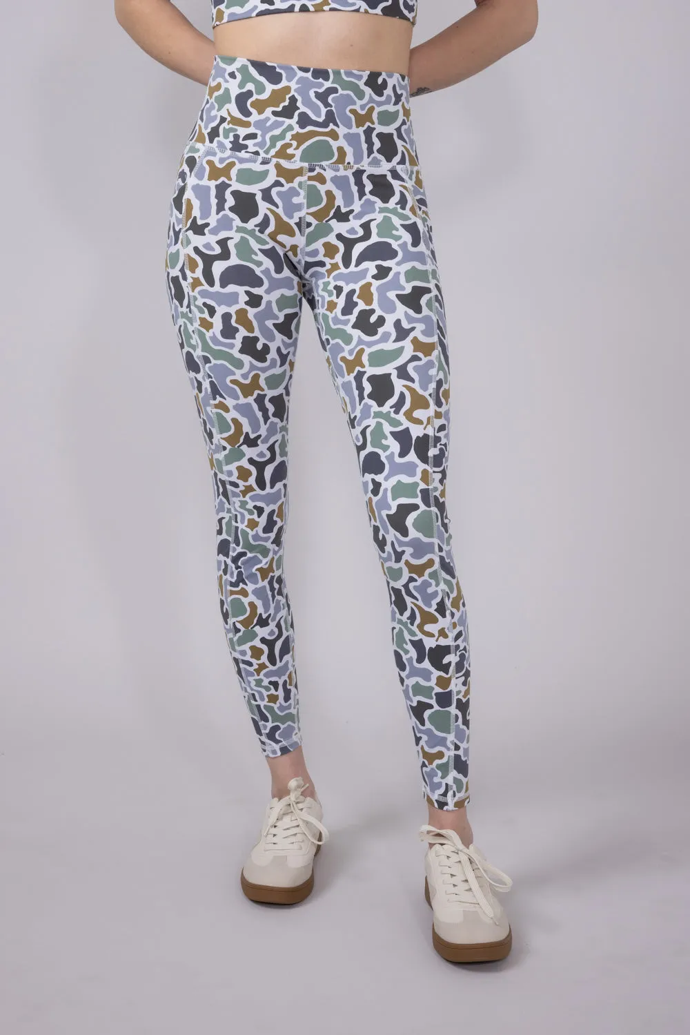 Local Girl Seamed Leggings for Women in Dark Grey Camo | L5160002-LCB