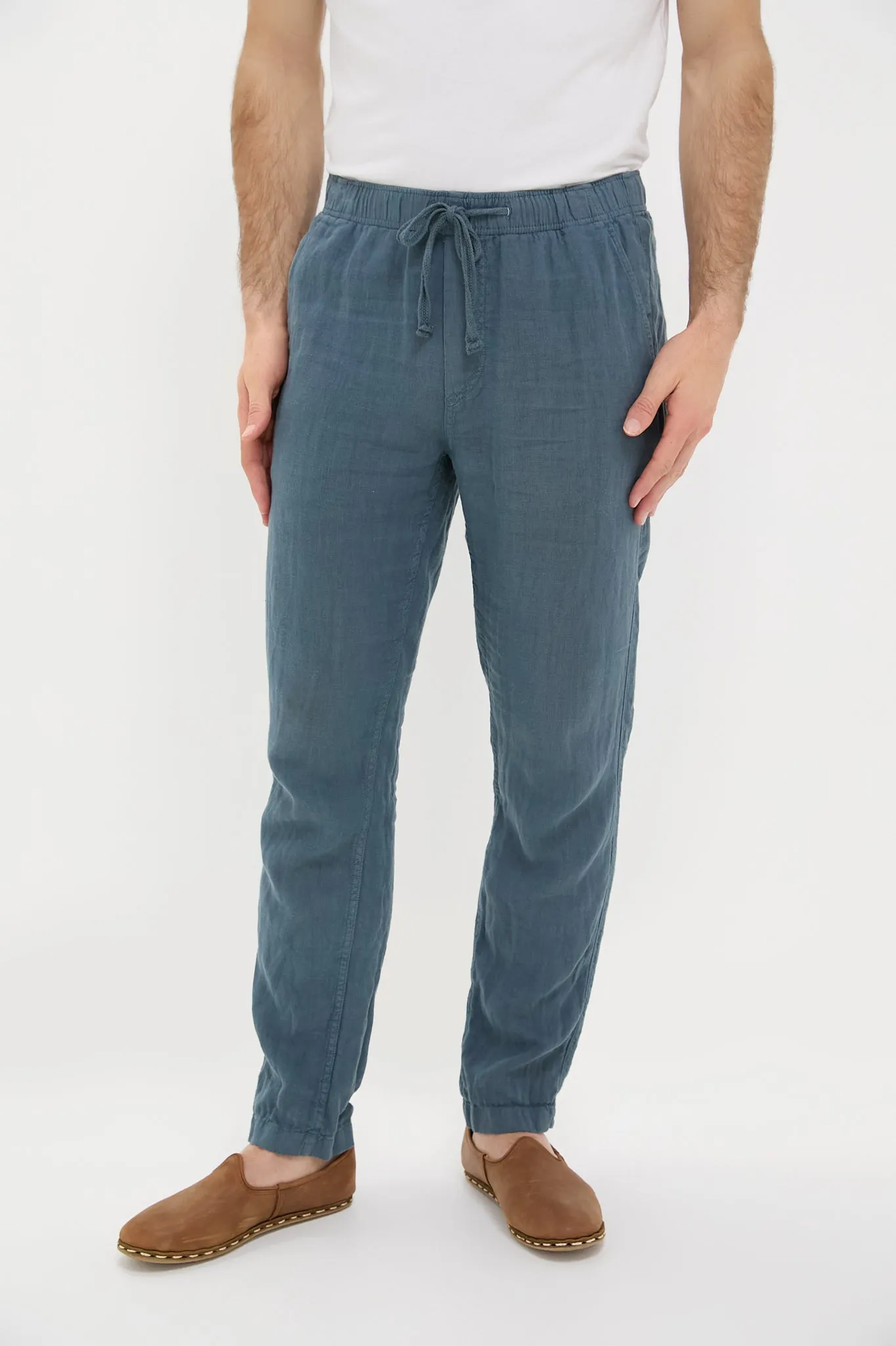 Look Out Navy Linen Drawstring Pant