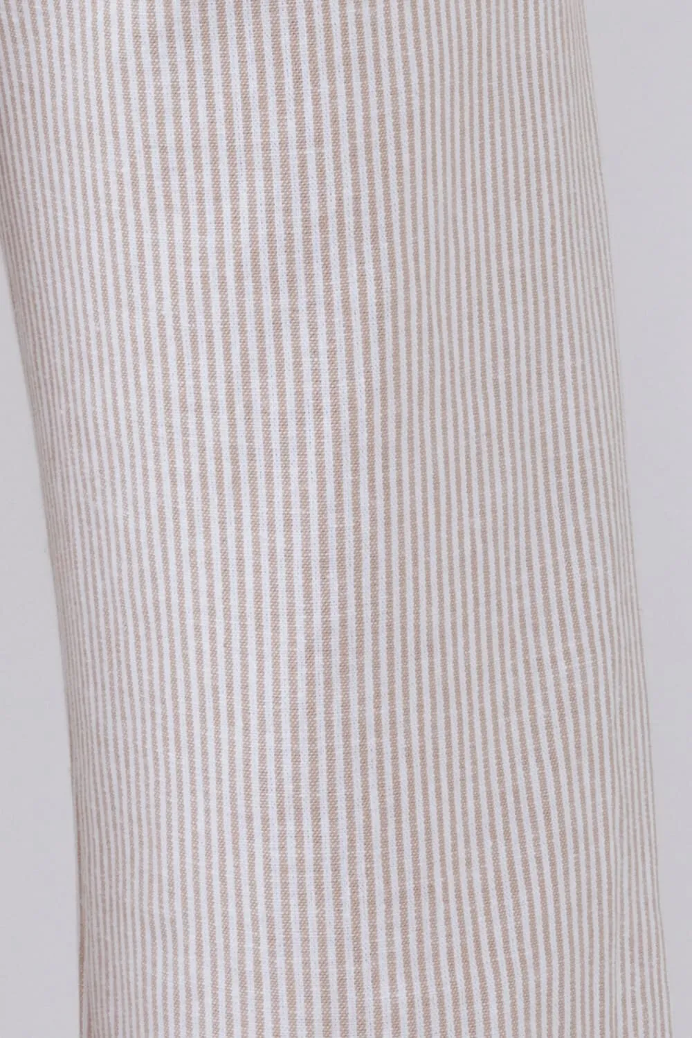 Love Tree Pinstripe Drawstring Linen Pants for Women in Khaki | 60024PN-KHAKI