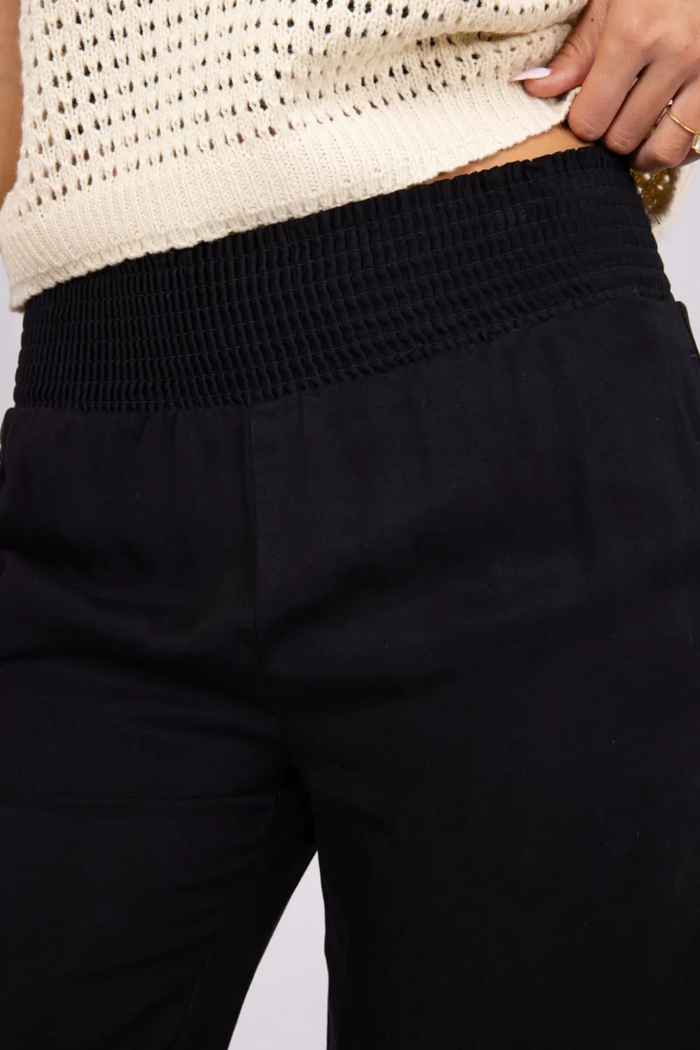 Love Tree Tencel Wide Leg Beach Pants for Women in Black | 6913PN-BLACK