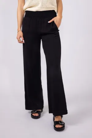 Love Tree Tencel Wide Leg Beach Pants for Women in Black | 6913PN-BLACK