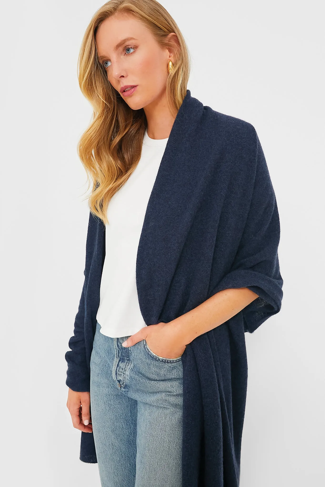 Midnight Cashmere Blanket Scarf