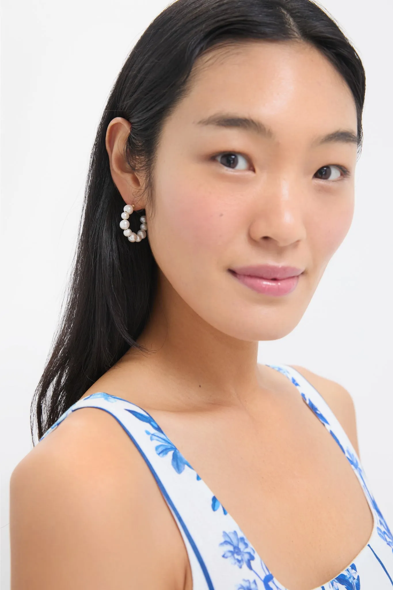 Mini Pearl Hoop Earrings