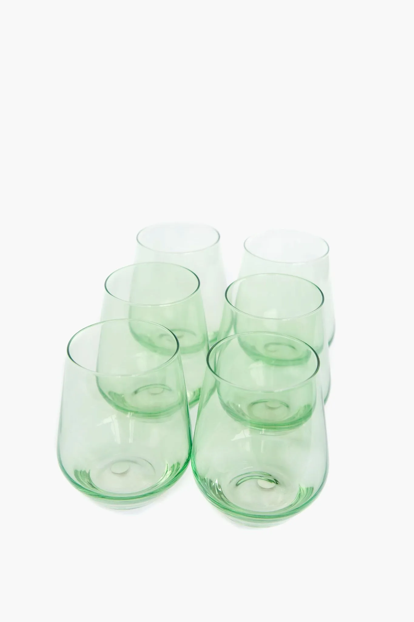 Mint Stemless Wine Glasses Set of 6