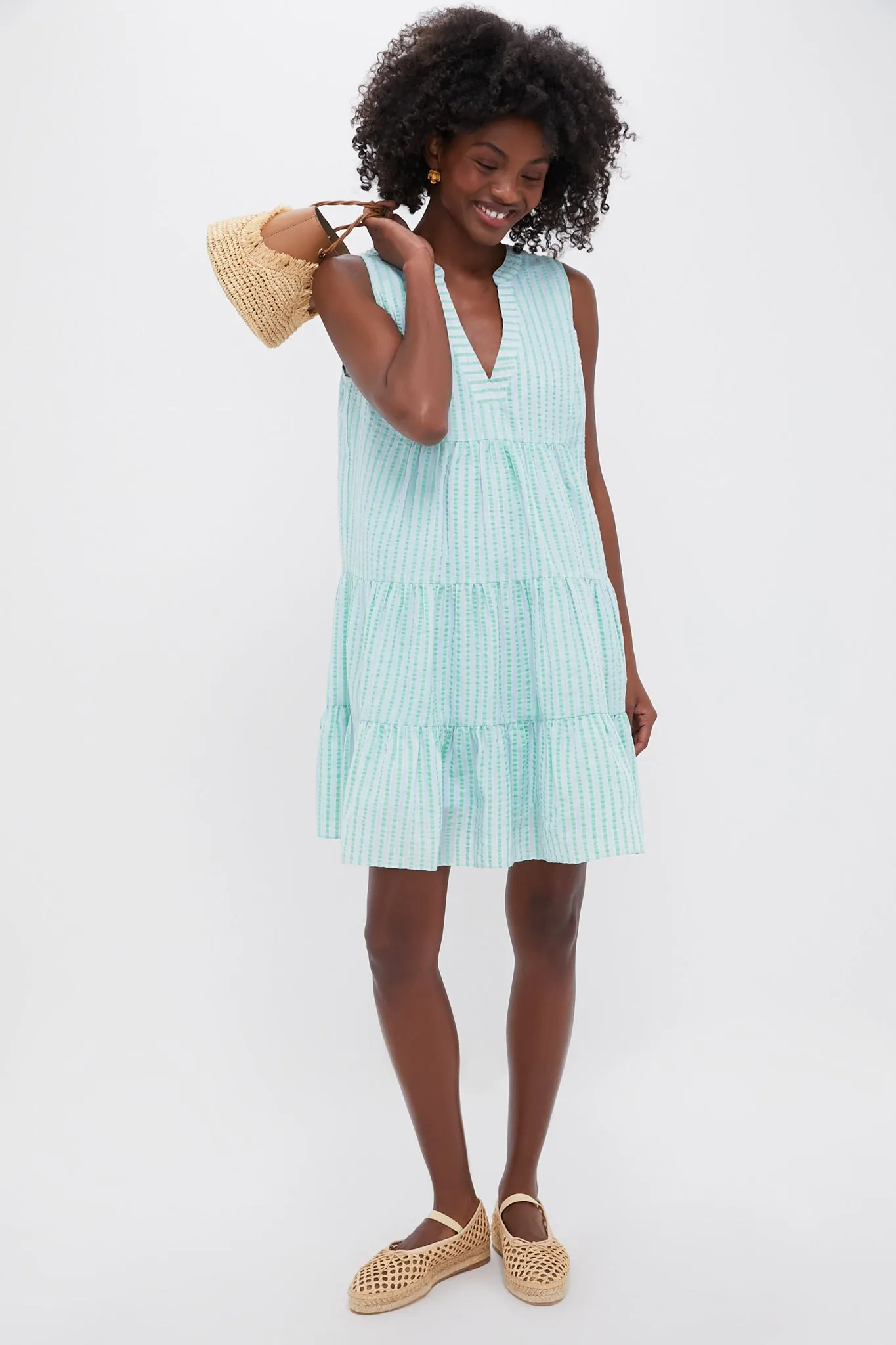 Mint Stripe Sleeveless Kenzo Dress