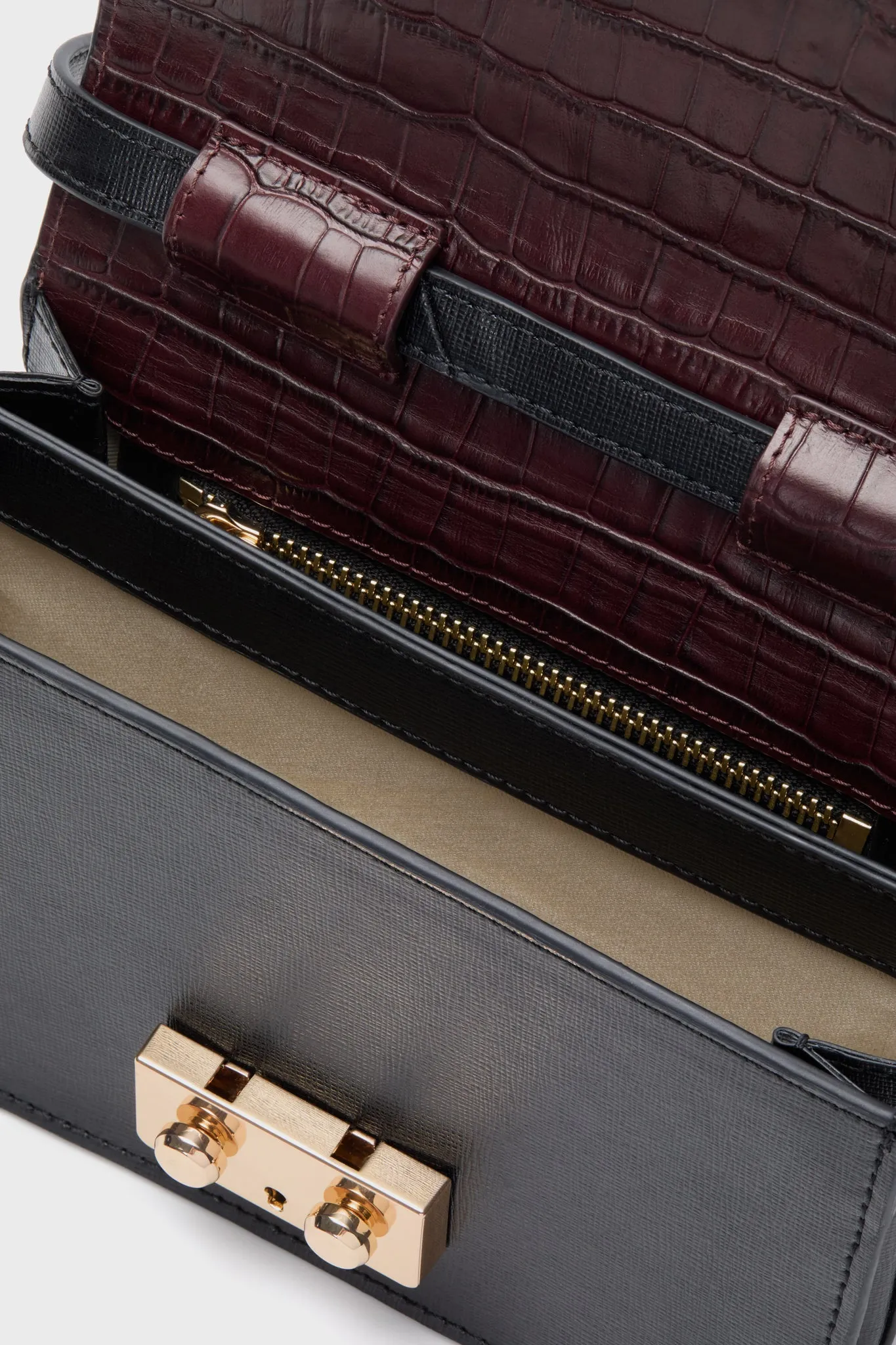 Mixed Leather Mini Anderson Crossbody