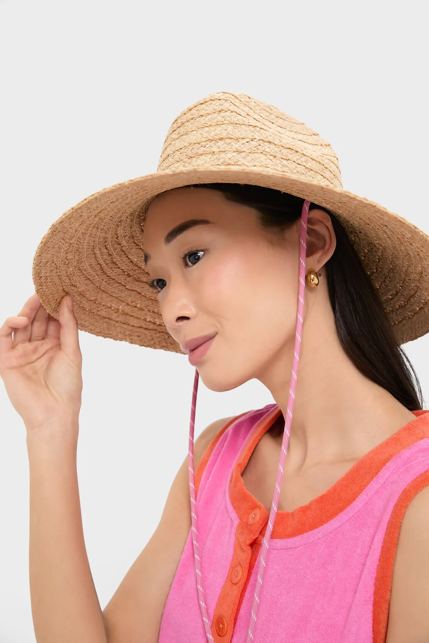 Natural Raffia Vista with Pink Cord