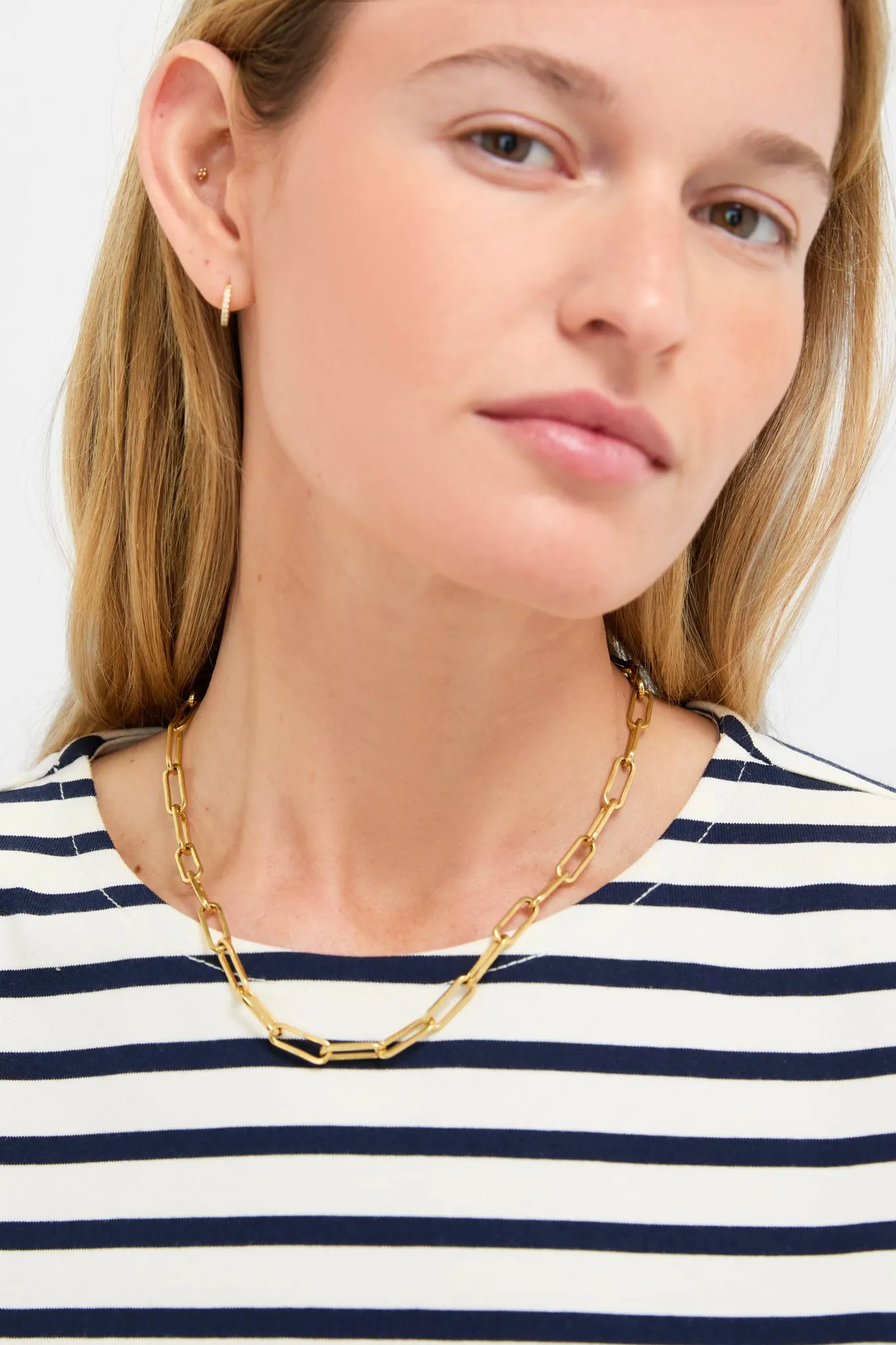 Navy and Ivory Stripe Knit Odie Tee