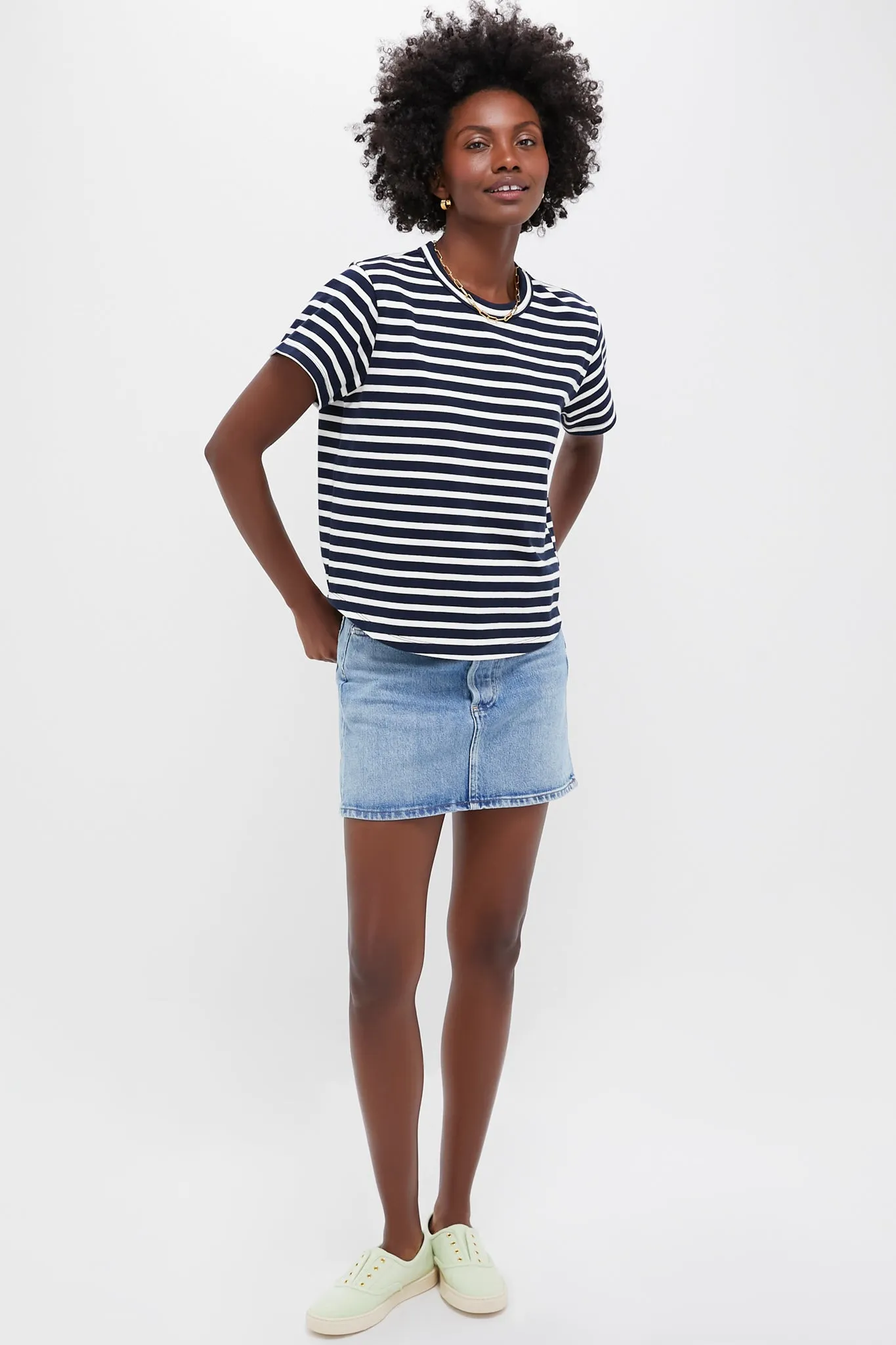 Navy and Ivory Stripe Parker Classic Tee