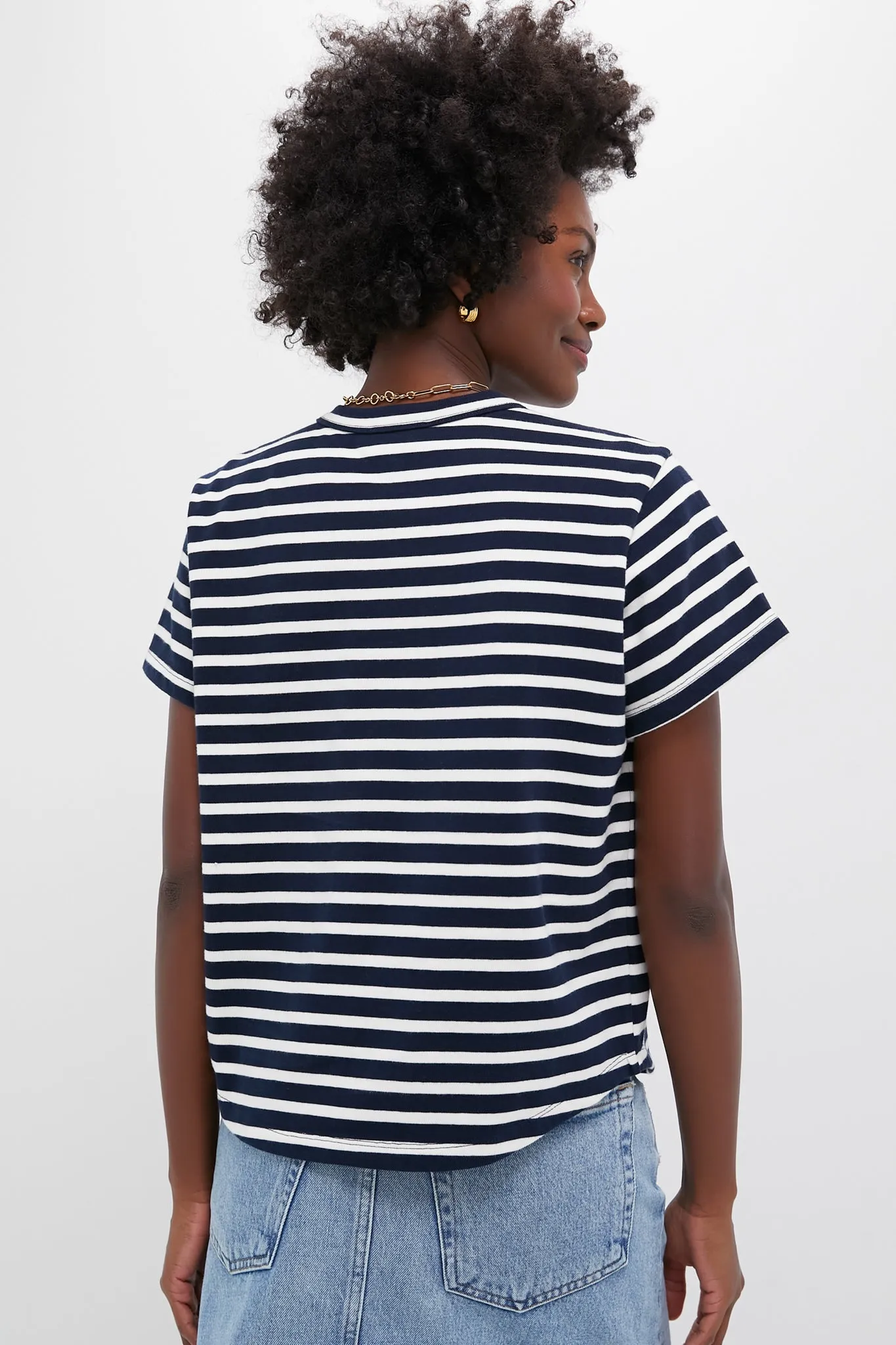 Navy and Ivory Stripe Parker Classic Tee