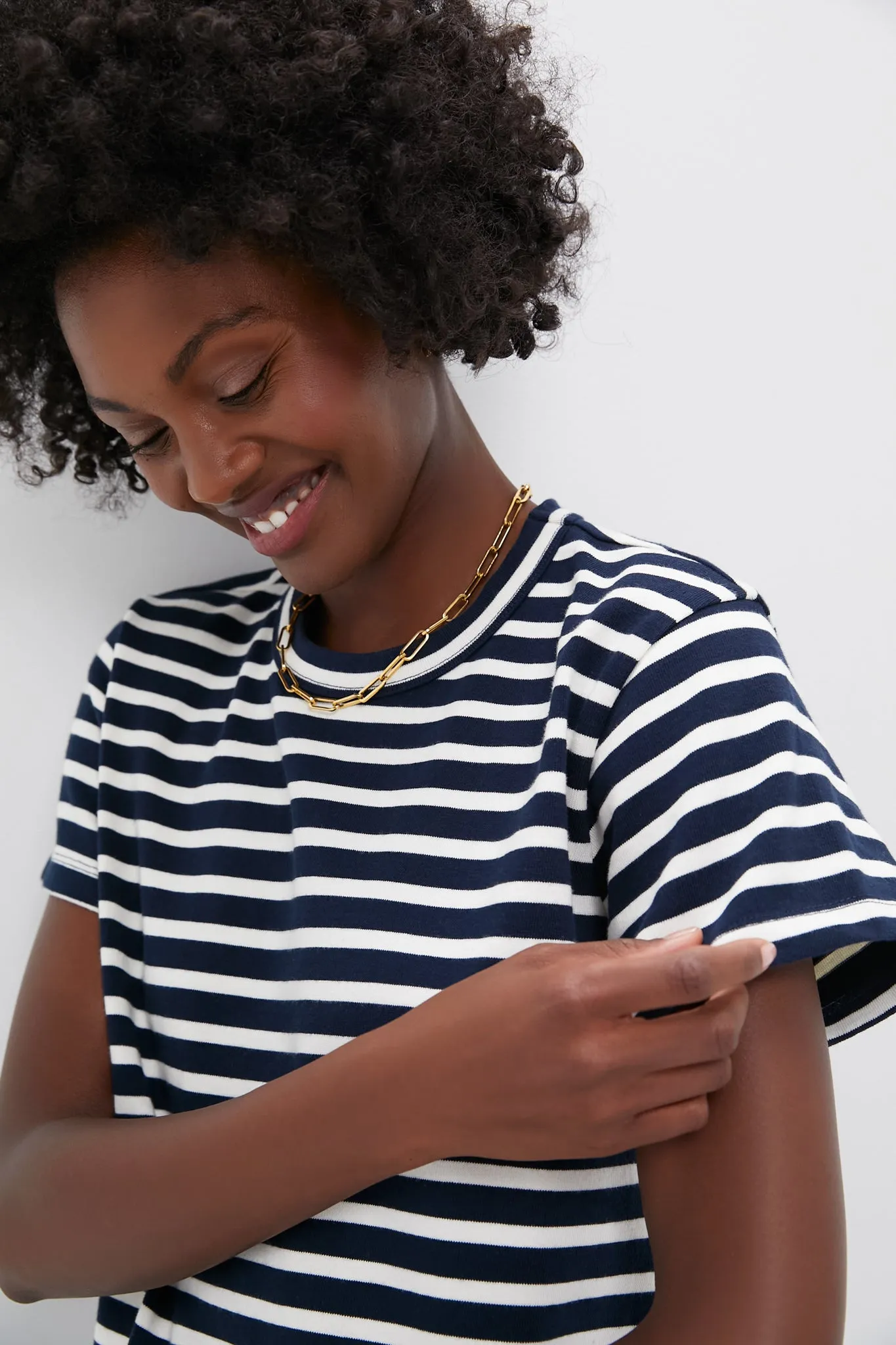 Navy and Ivory Stripe Parker Classic Tee