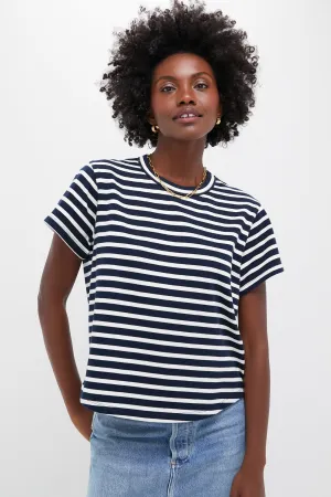 Navy and Ivory Stripe Parker Classic Tee