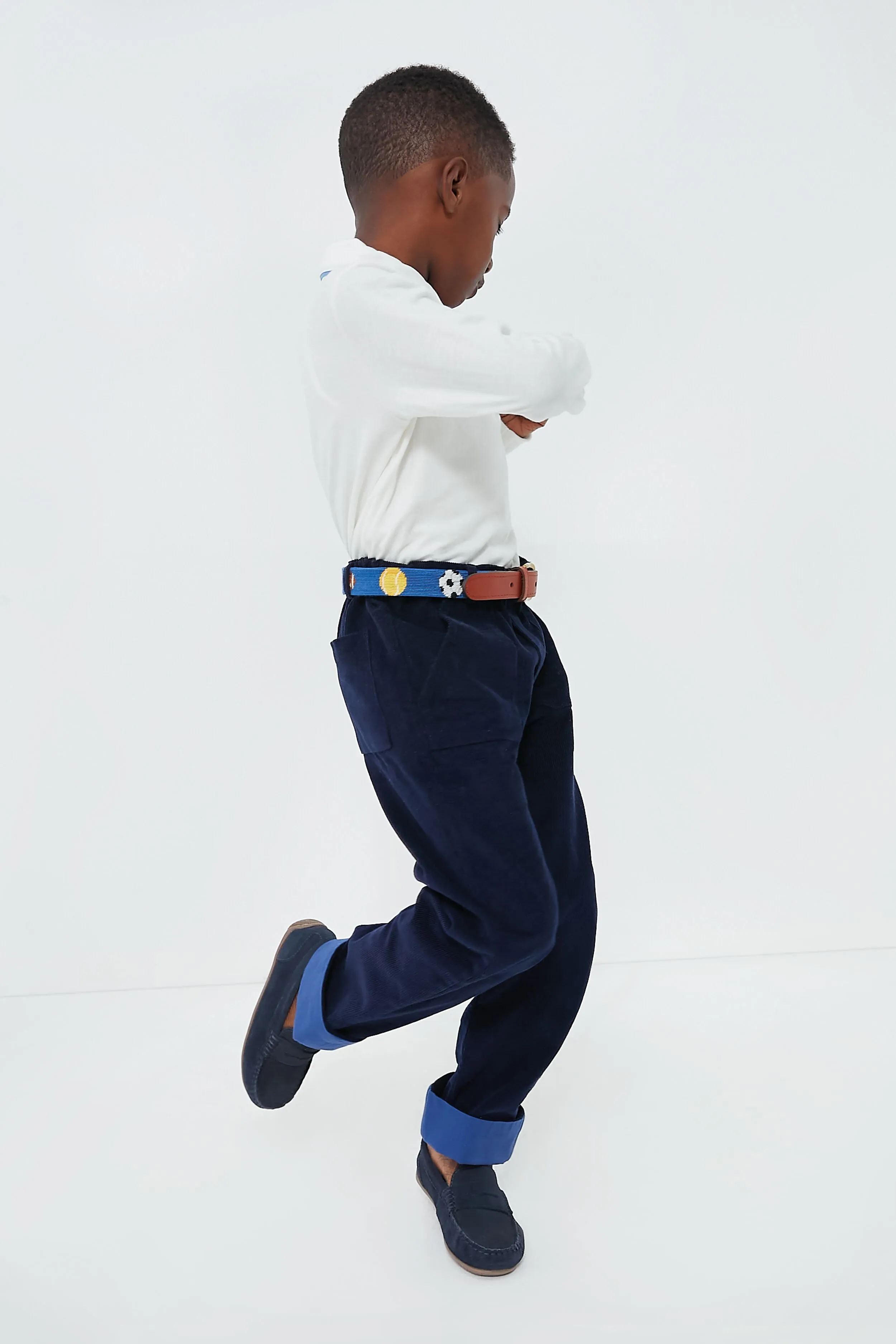 Navy Corduroy Grow Pant