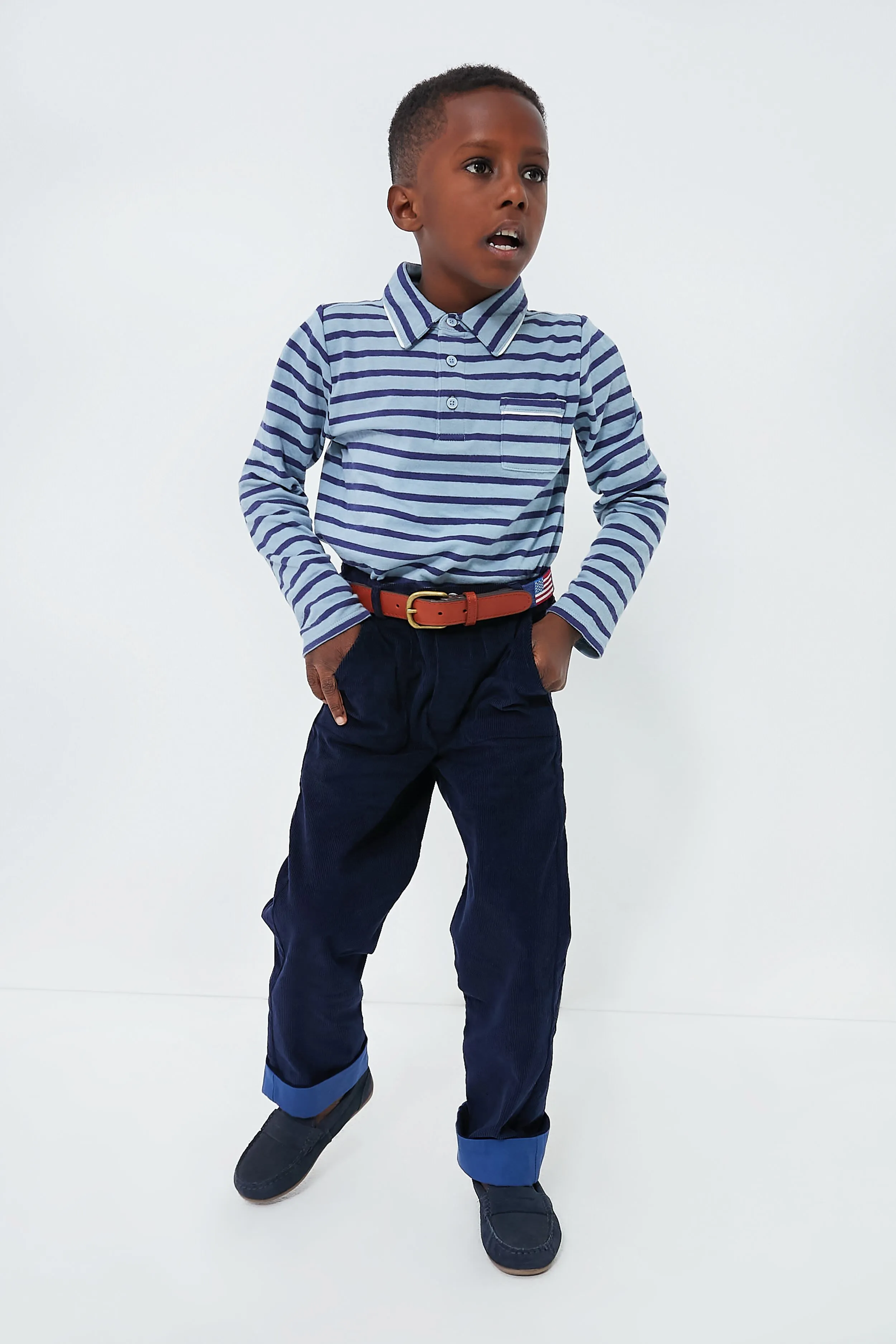 Navy Corduroy Grow Pant