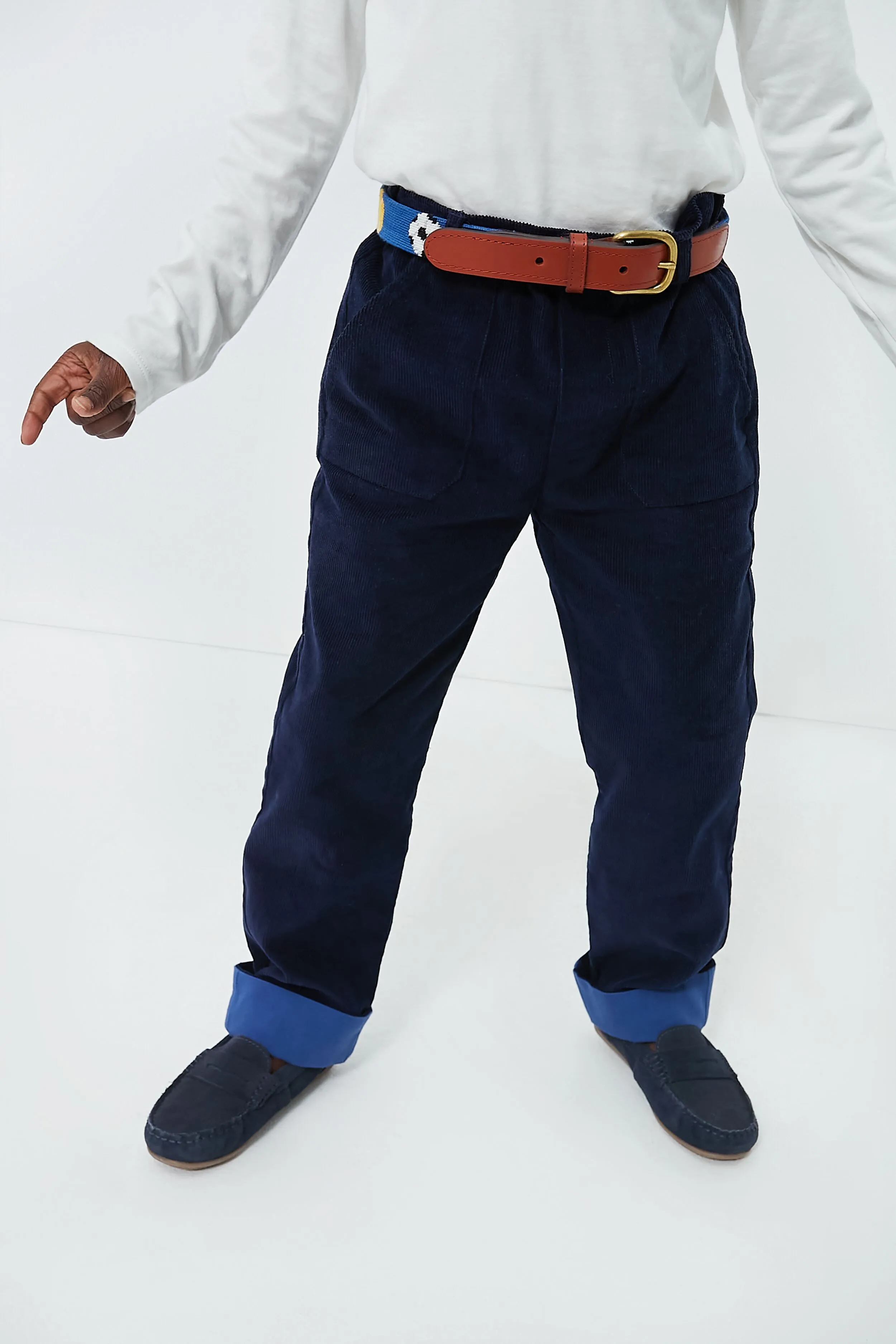 Navy Corduroy Grow Pant