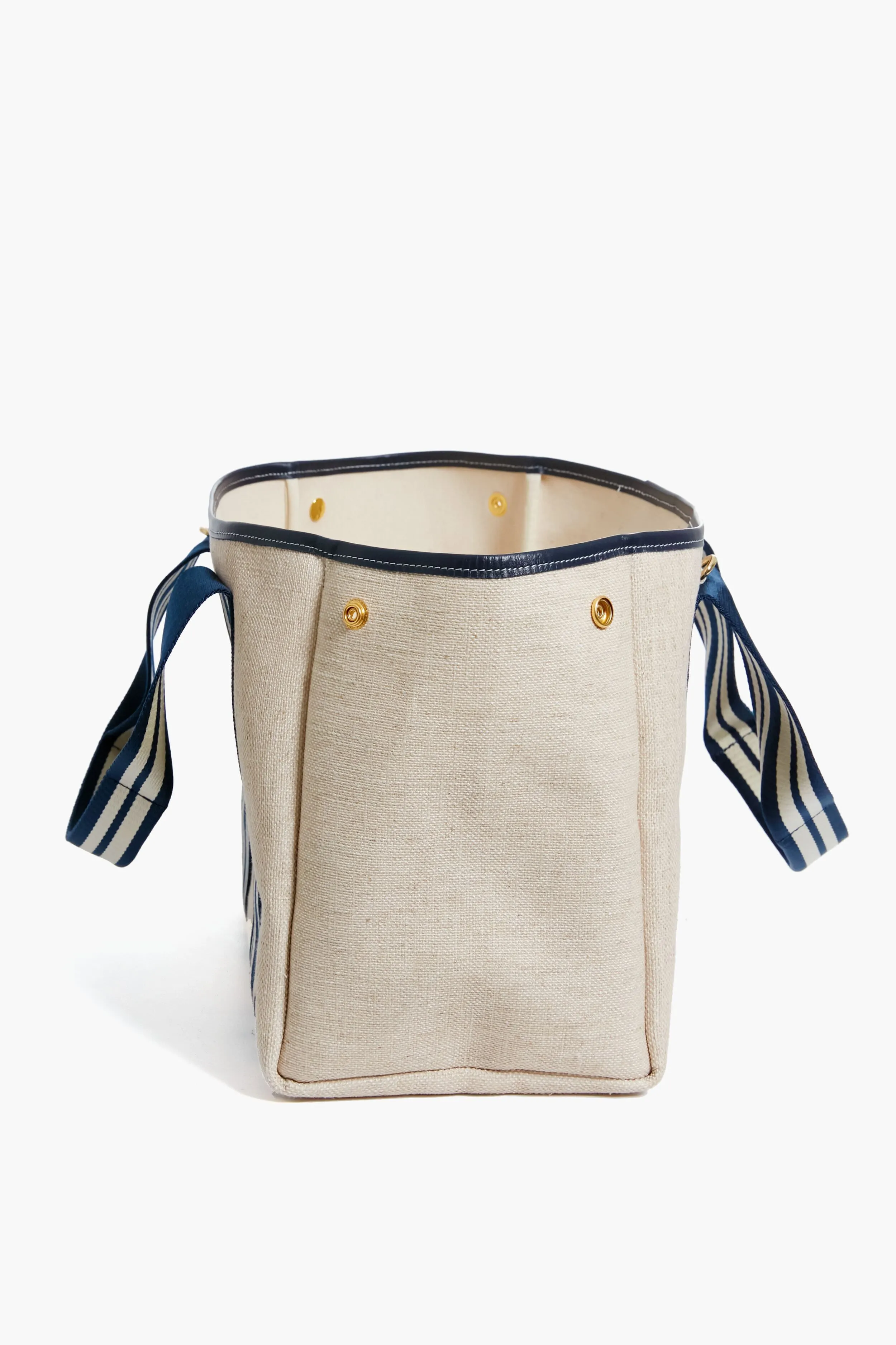 Navy Equestrian Traversee M Linen Tote