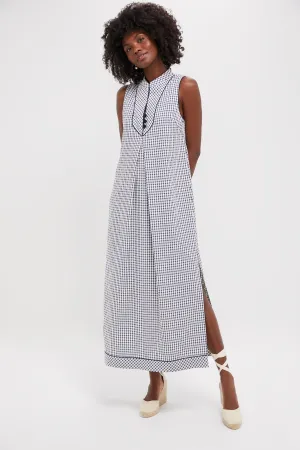 Navy Gingham Seersucker Haines Dress