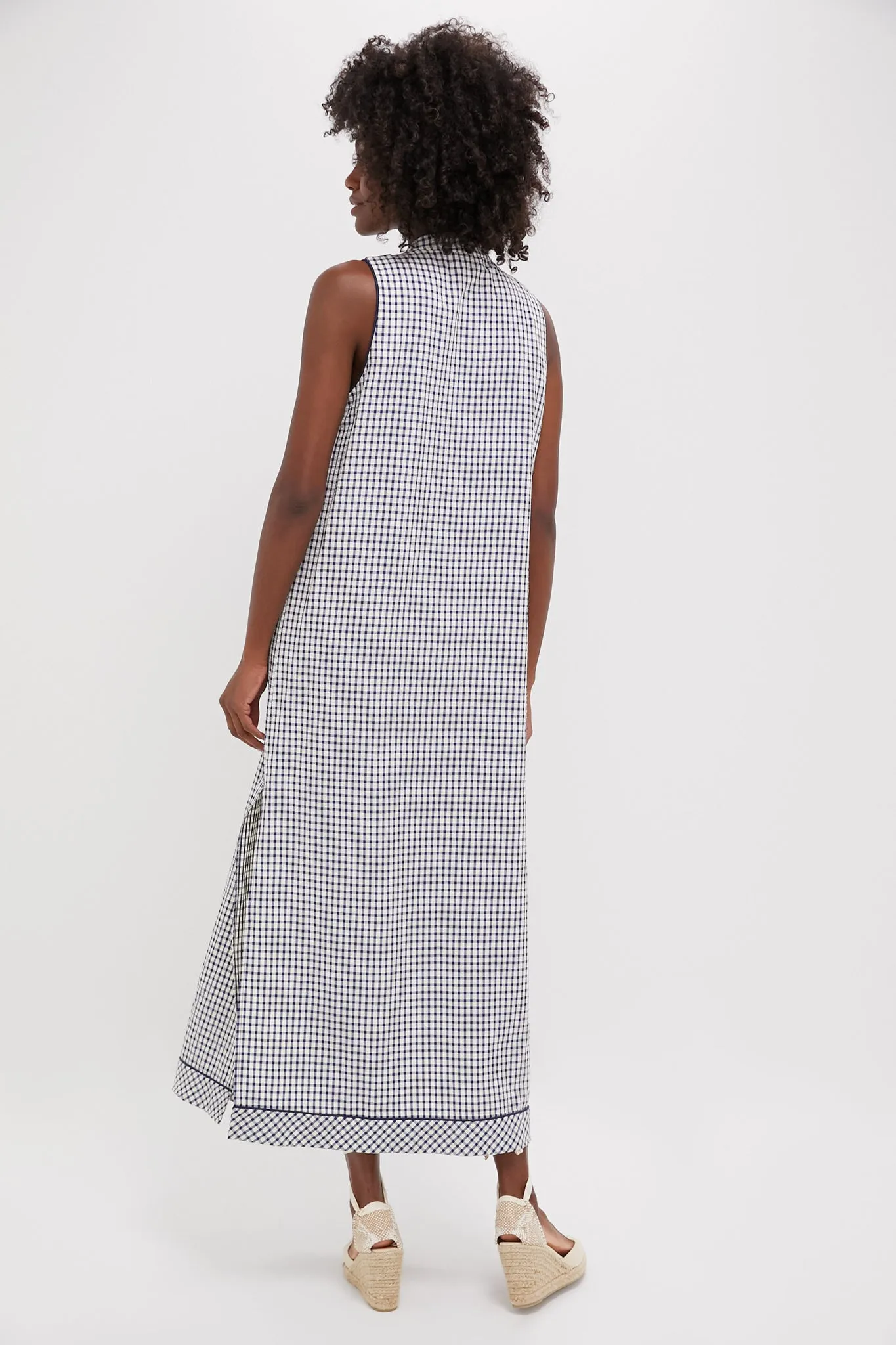 Navy Gingham Seersucker Haines Dress