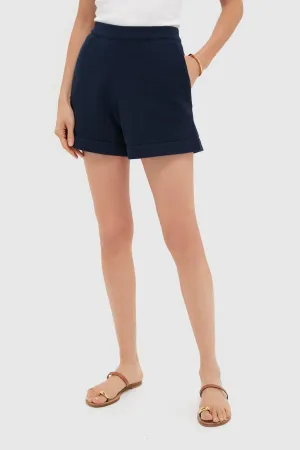 Navy Knit Beau Shorts