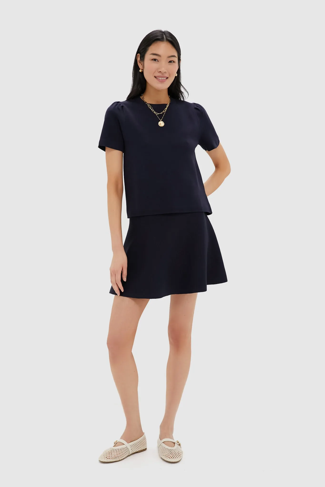 Navy Knit Miley Skirt