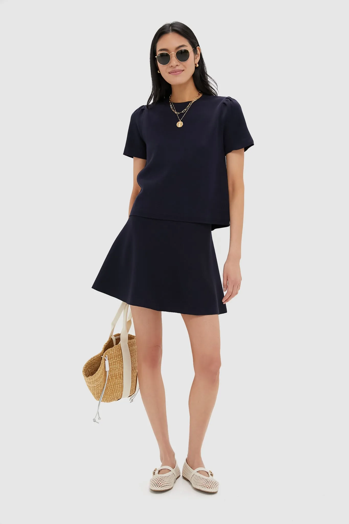 Navy Knit Miley Skirt