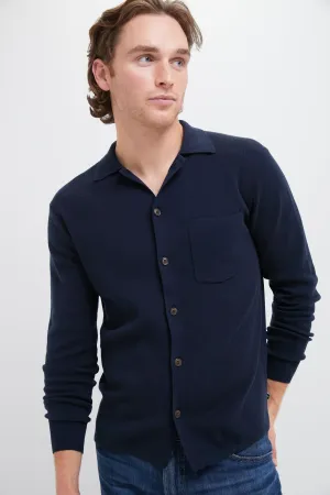 Navy Merino Cardigan