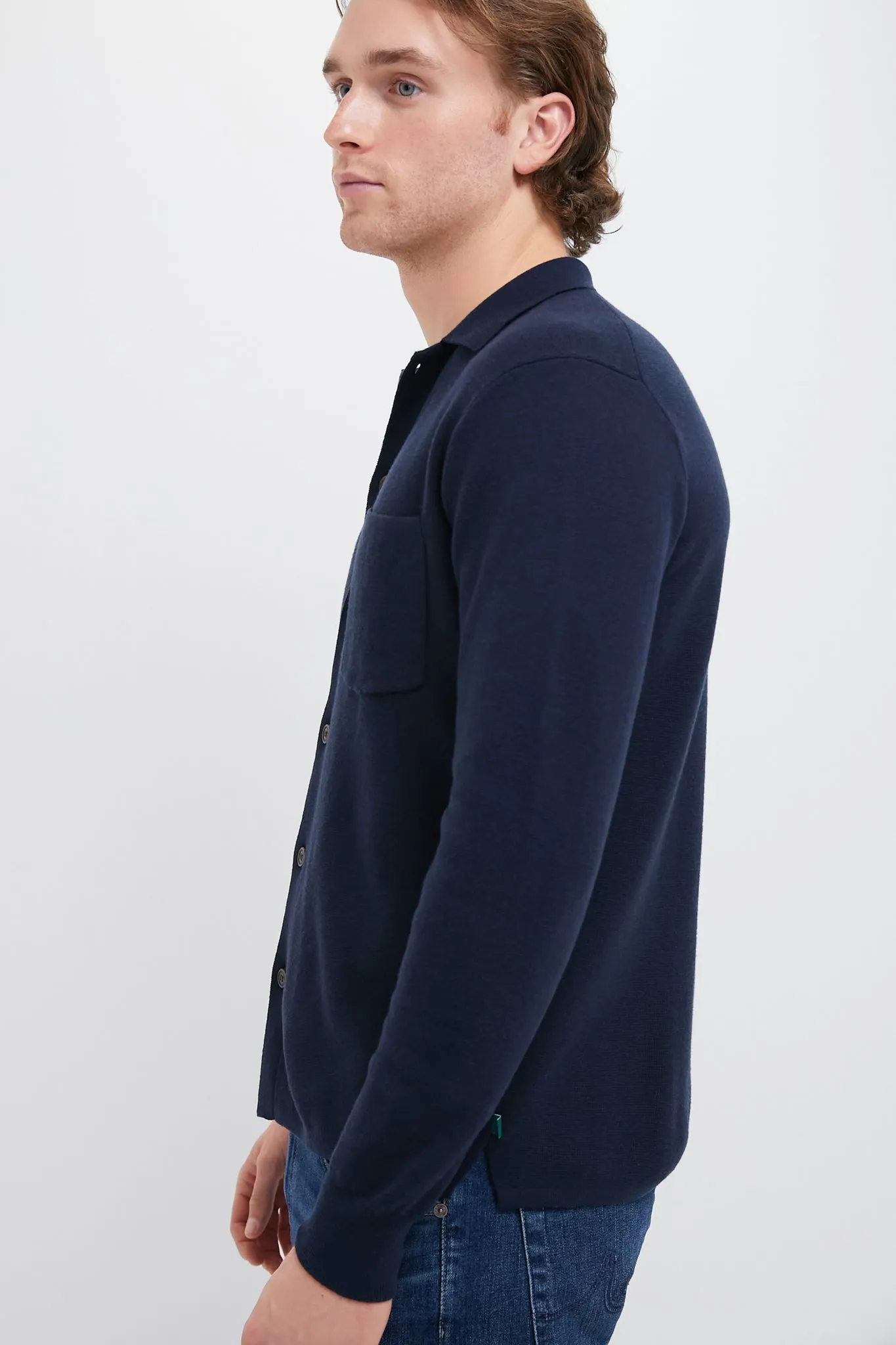 Navy Merino Cardigan