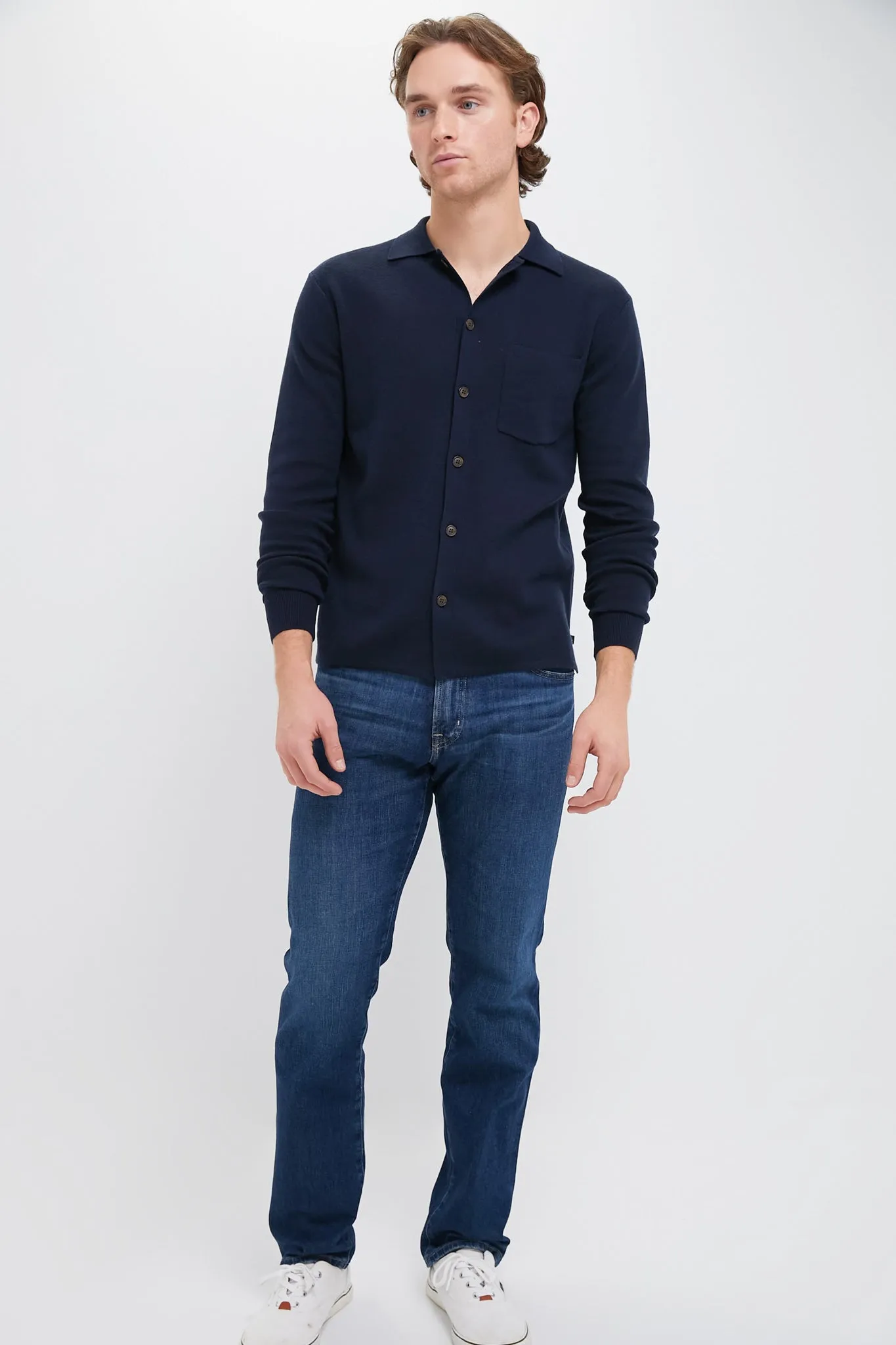 Navy Merino Cardigan