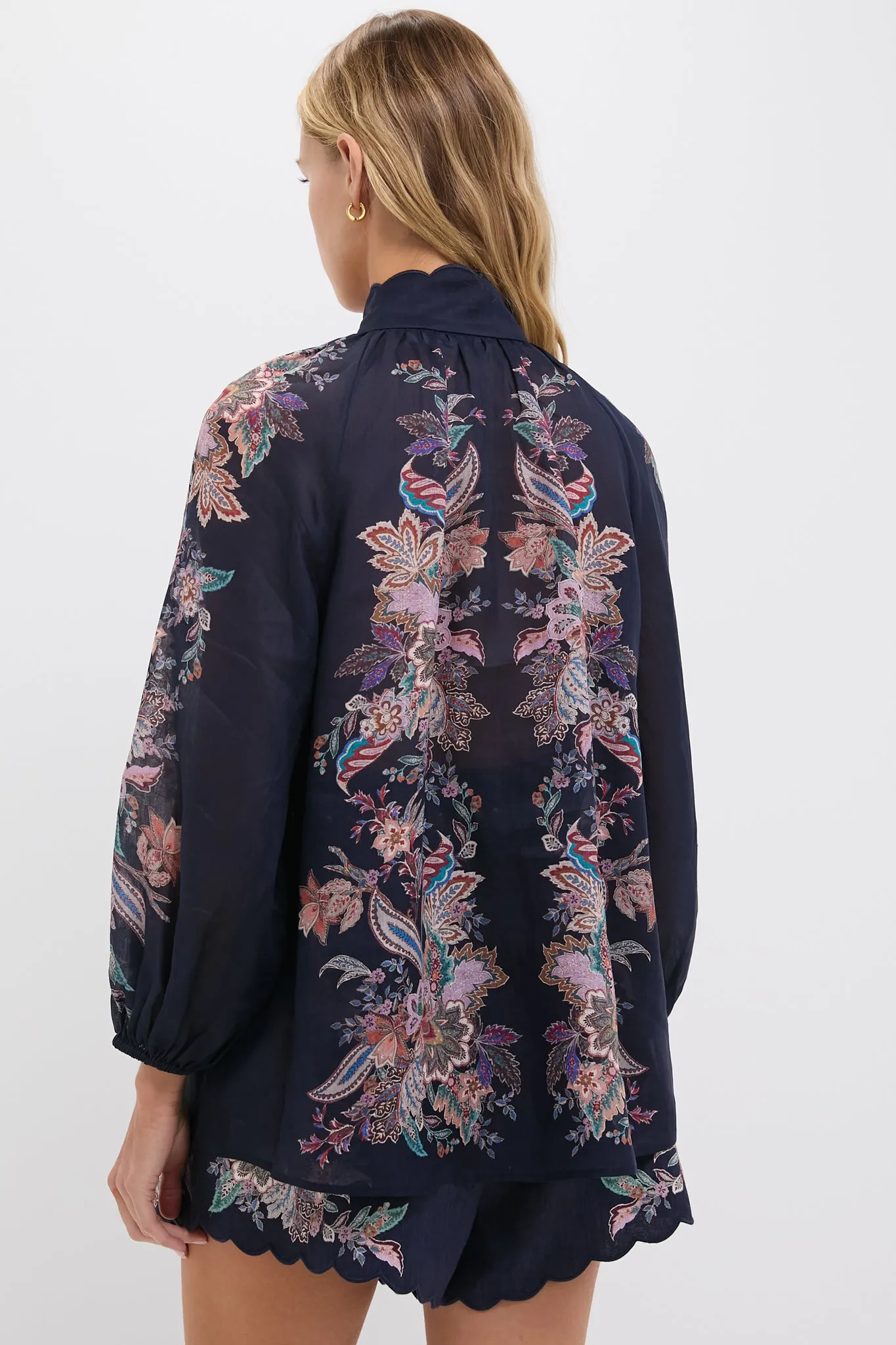 Navy Multi Paisley Rhiannon Billow Blouse