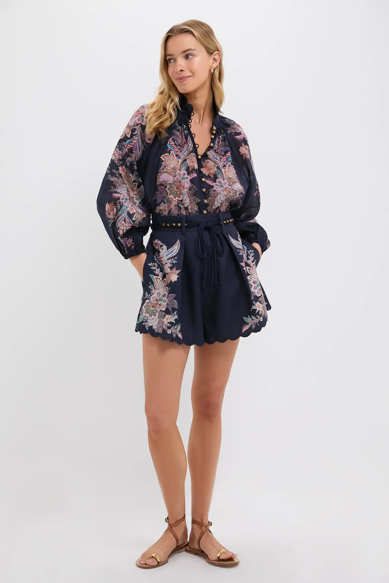 Navy Multi Paisley Rhiannon Tuck Short