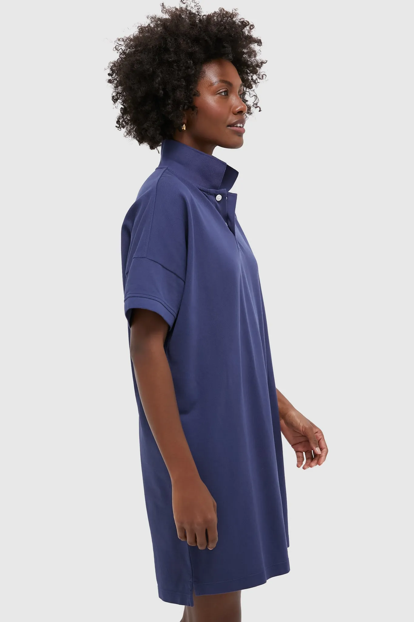 Navy Pique Teller Polo Dress