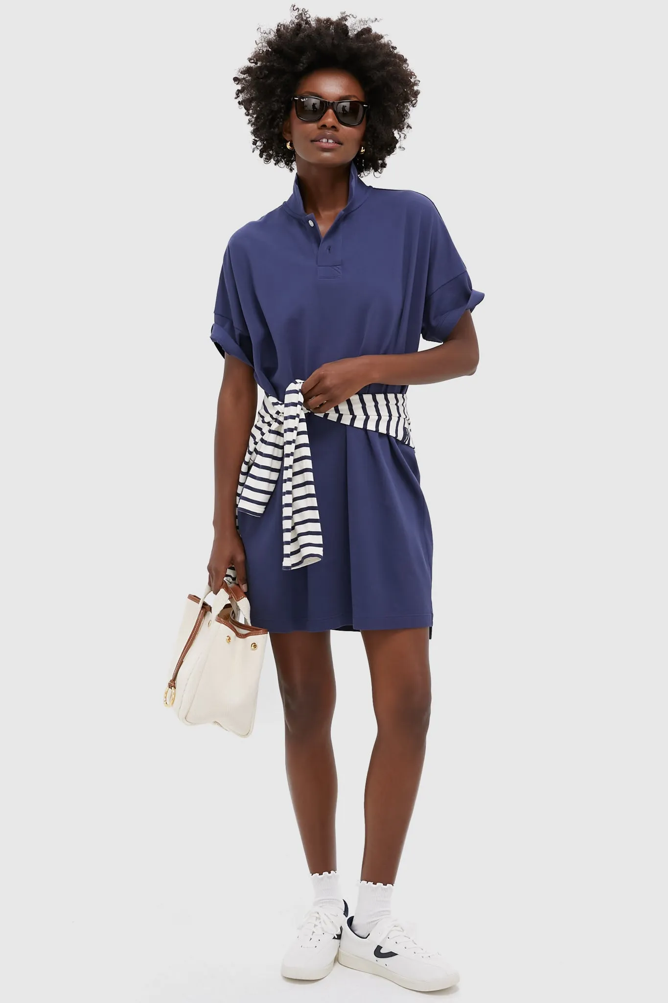 Navy Pique Teller Polo Dress