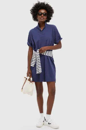 Navy Pique Teller Polo Dress