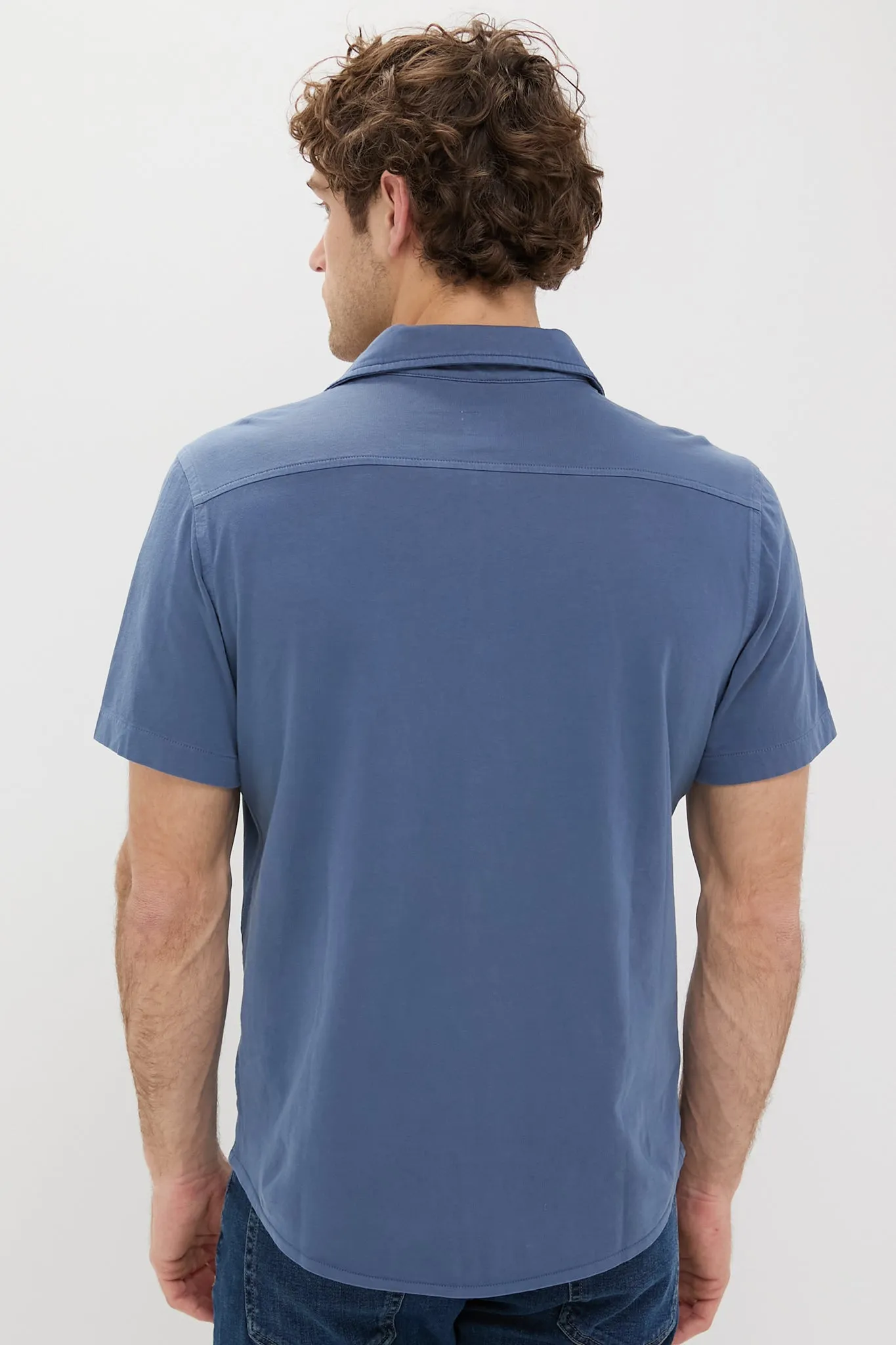 Navy Short Sleeve Saltaire Shirt