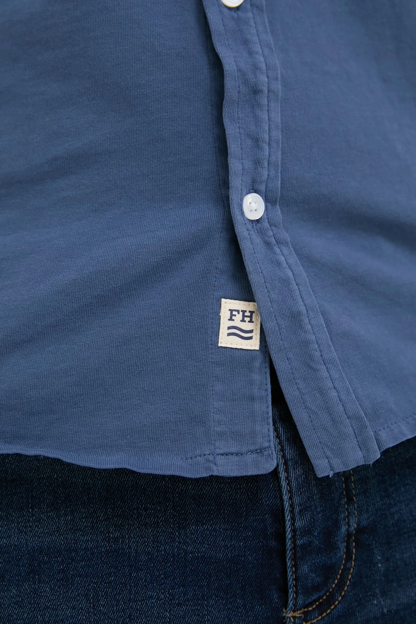 Navy Short Sleeve Saltaire Shirt