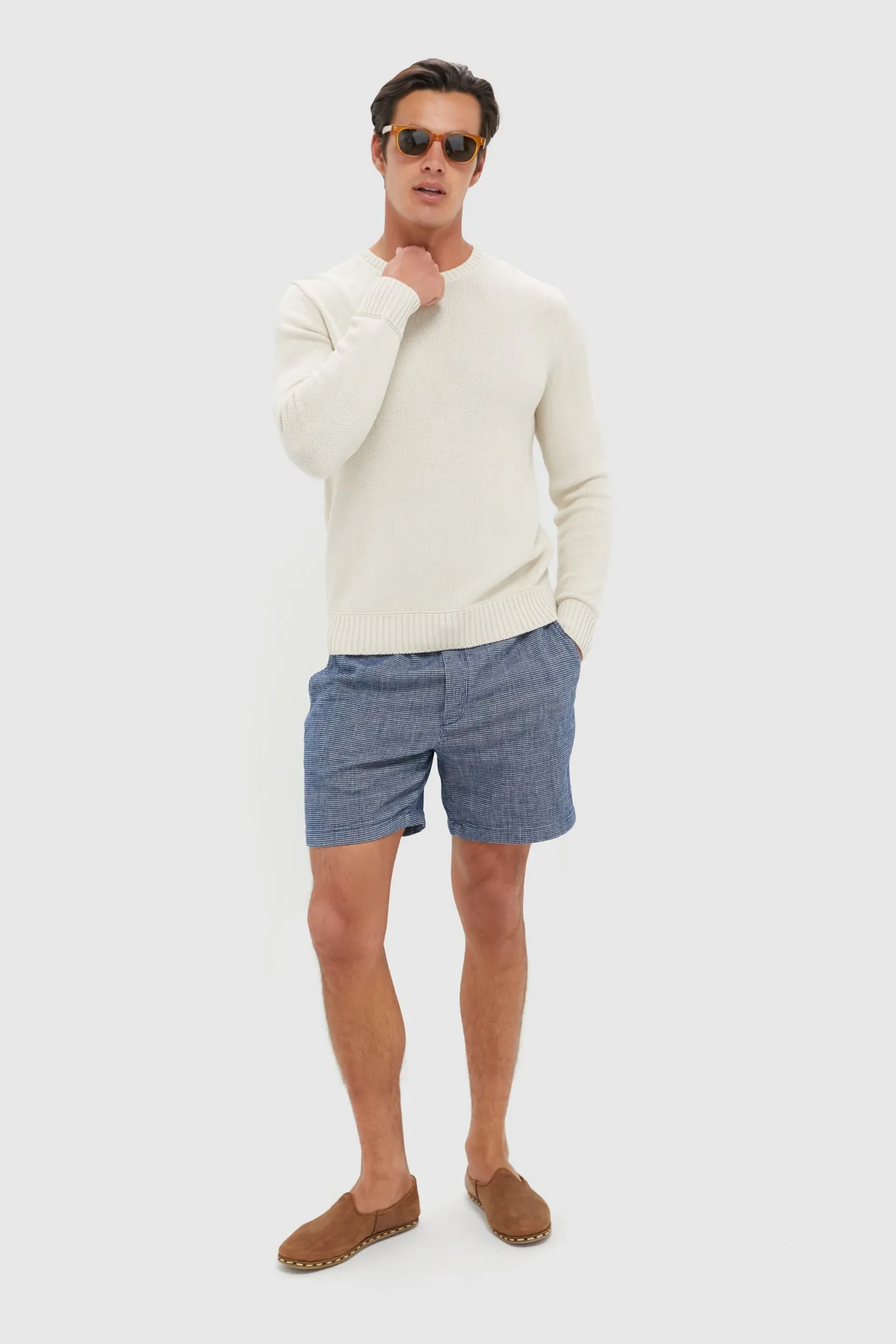 Navy Textured Saturday Beach Short
